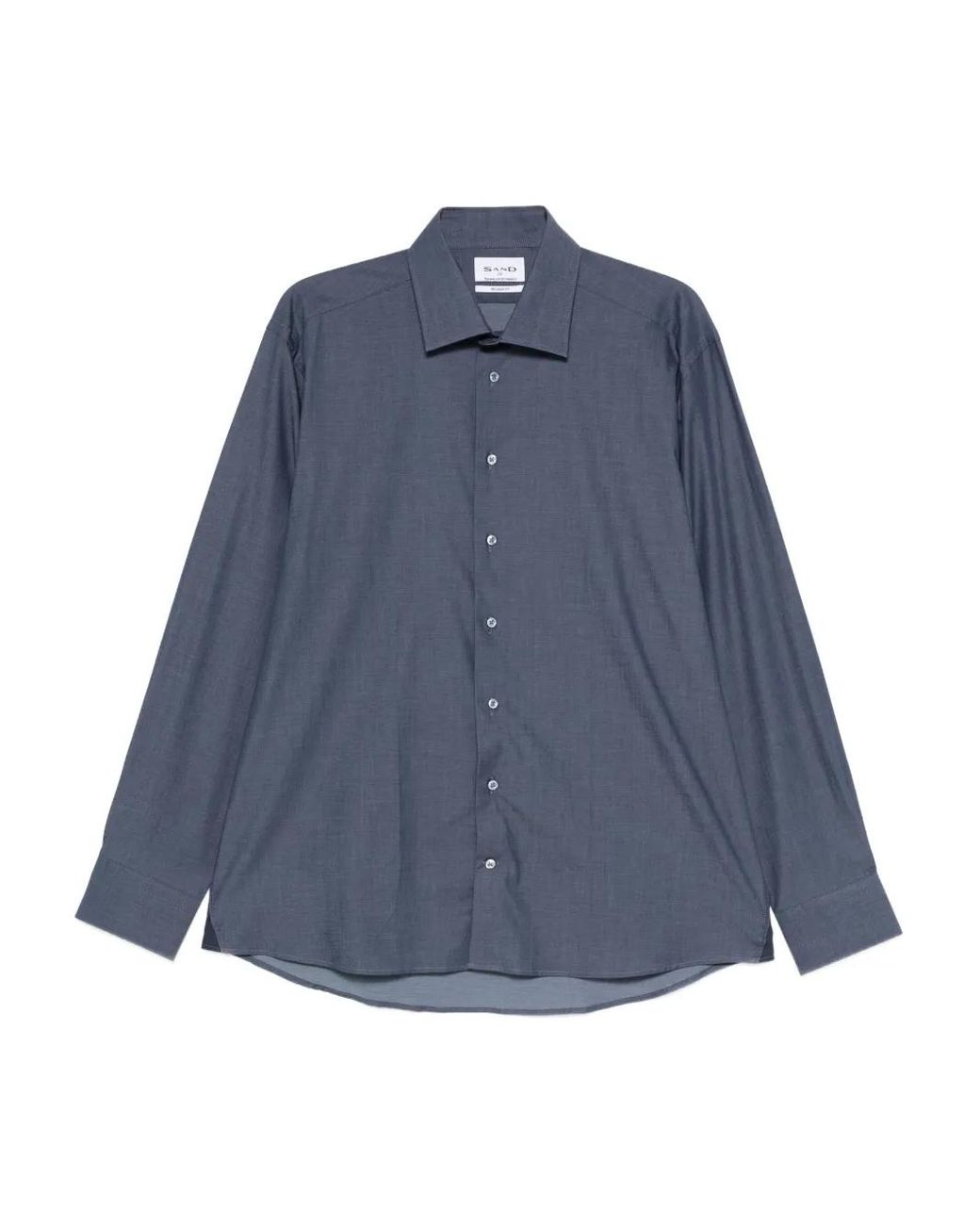 Sand Blue Mélange-Effect Shirt for men