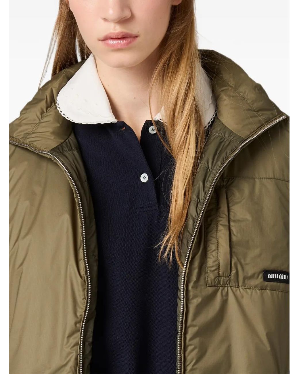 Miu Miu Green Medium-Weight Ripstop Down Jacket