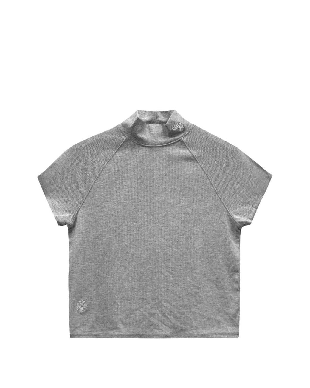 Chrome Hearts Gray Mock-Neck T-Shirt for men