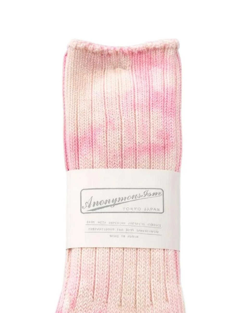Anonymous Ism Pink Uneven Dyed Crew Socks