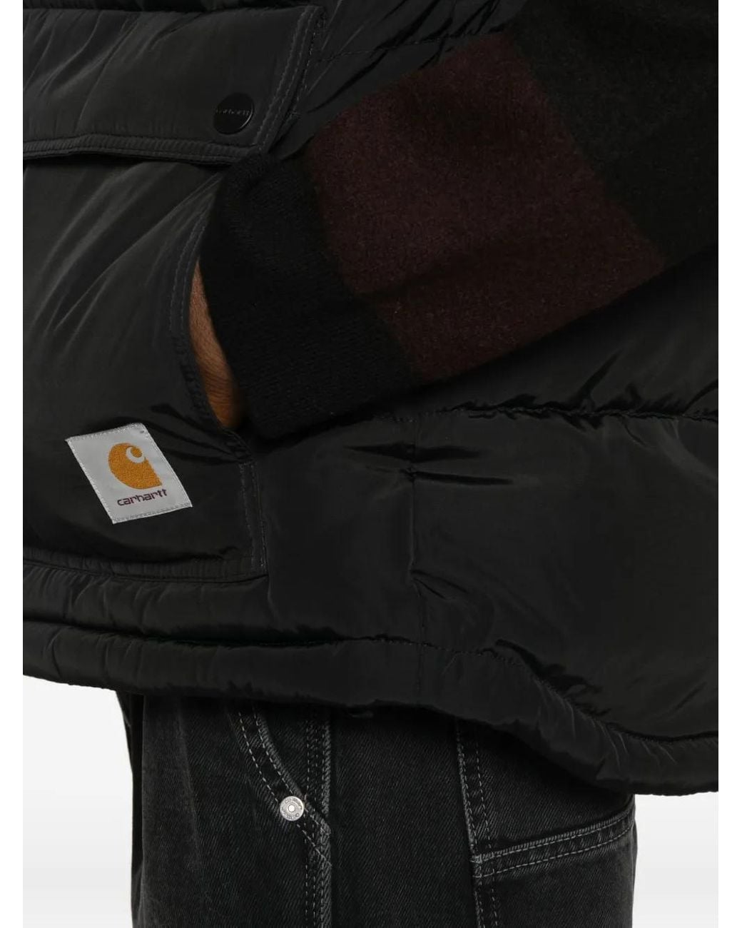 Carhartt Black Press-Stud Padded Gilet