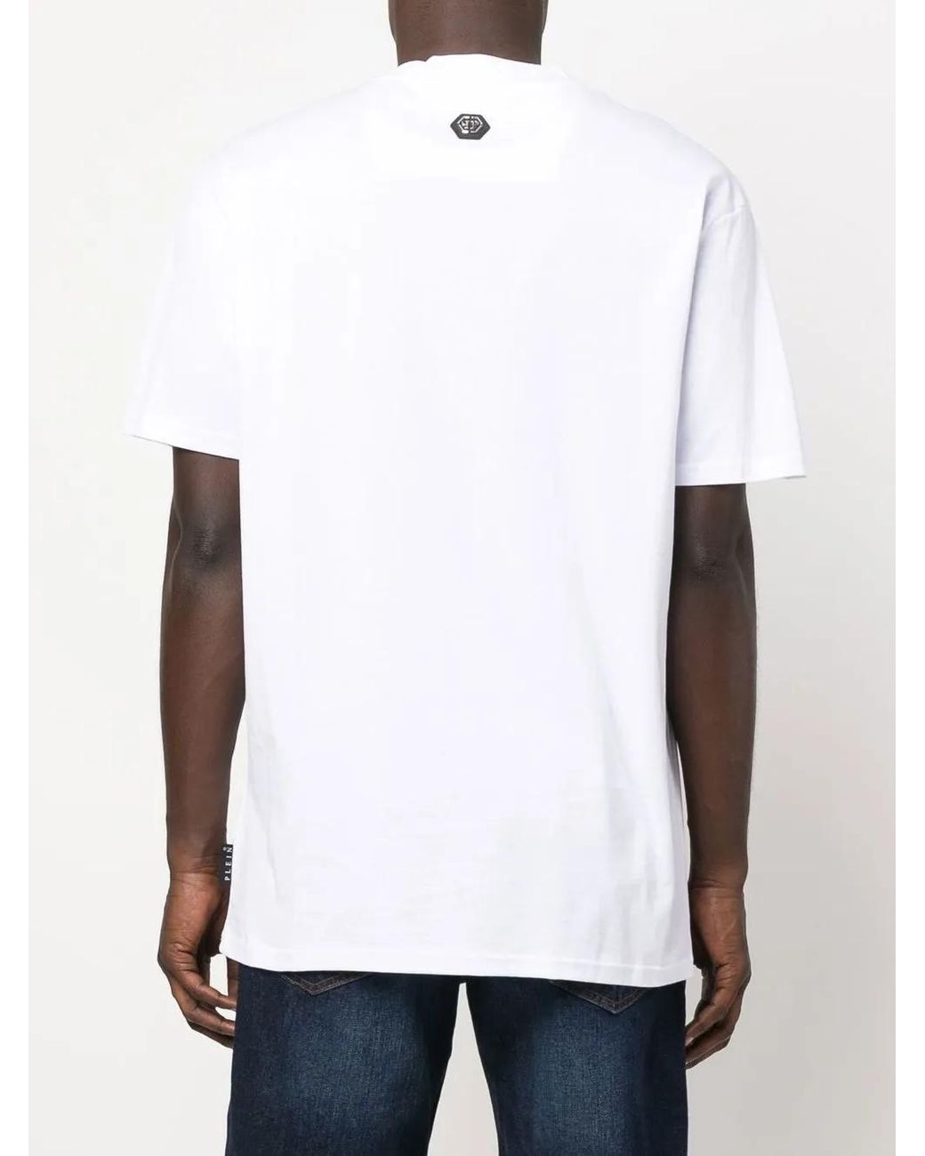 Philipp Plein White Logo-Print Short-Sleeved T-Shirt for men