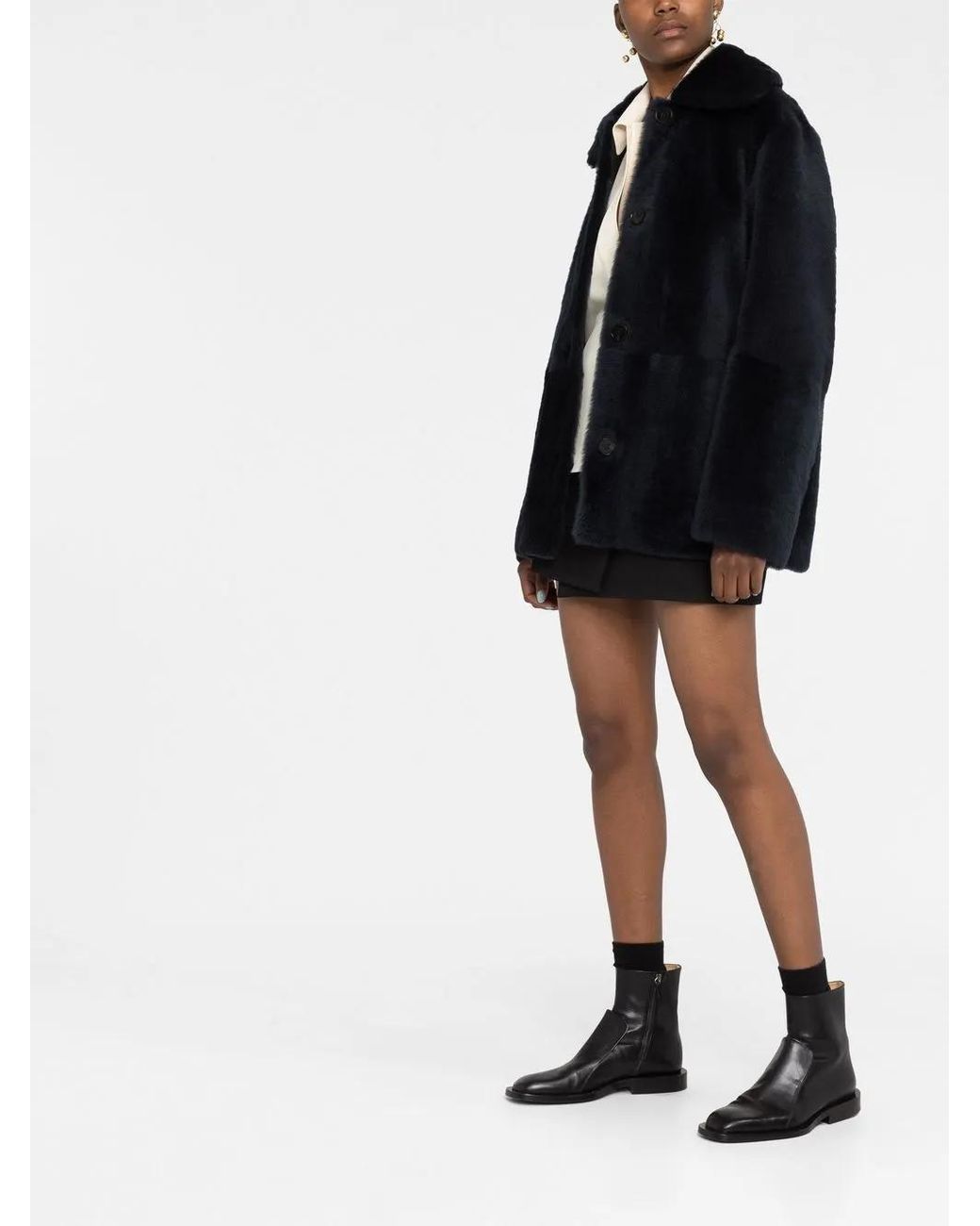 Jil Sander Black Reversible Shearling Jacket