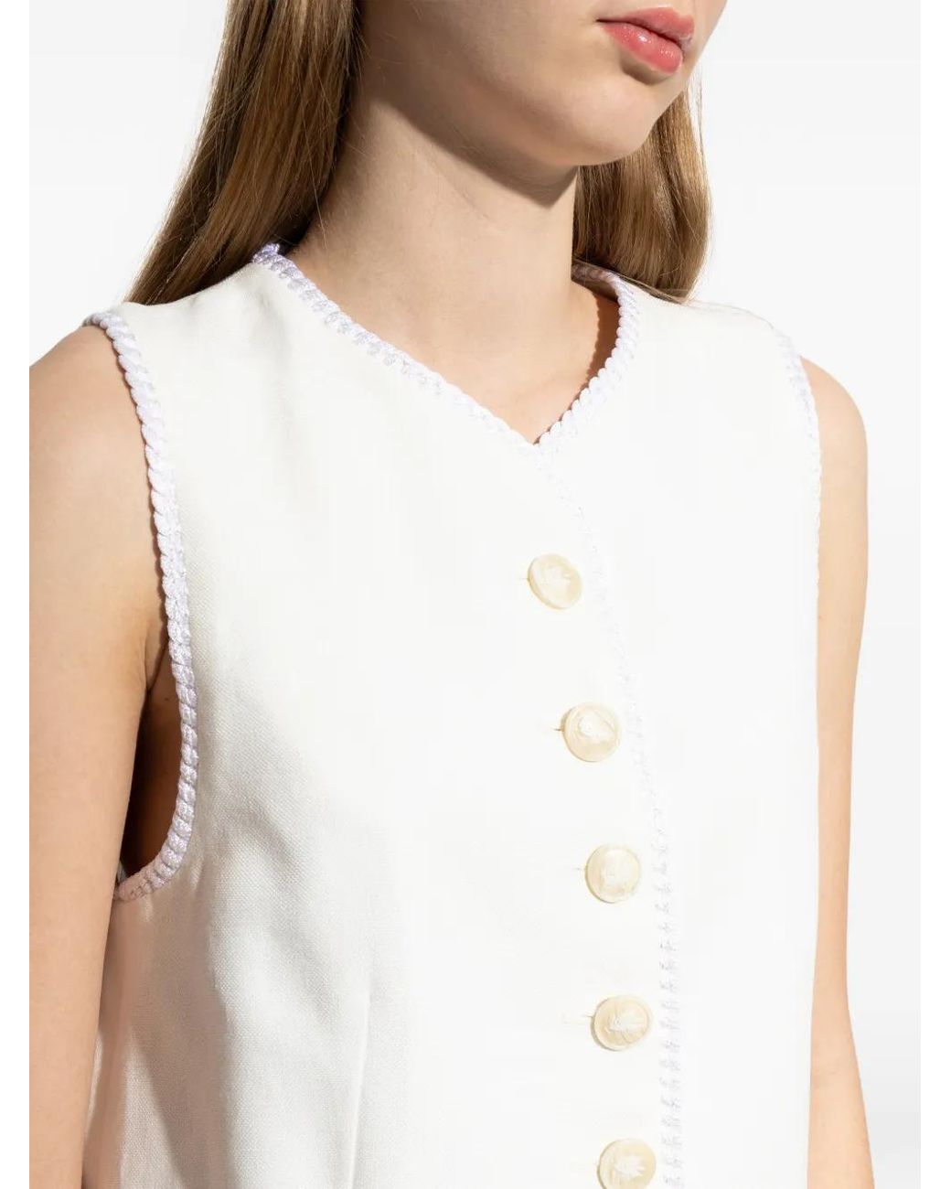 Chaleco Con Cierre De Botones Etro de color White