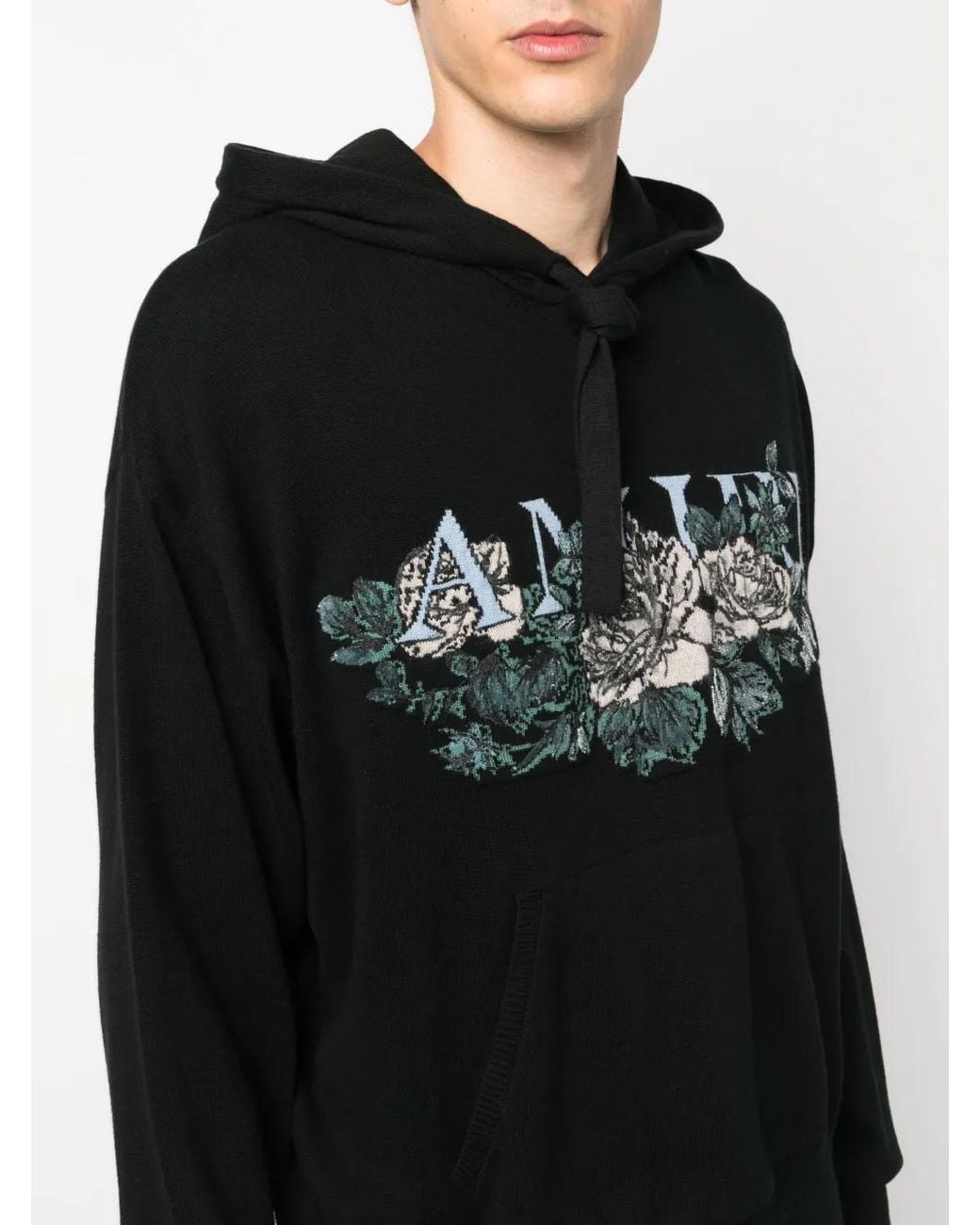 Amiri Black Logo Hooded Cotton Jumper for men