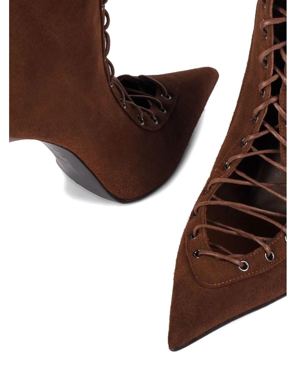 Le Silla Brown 100Mm Colette Lace-Up Suede Boots