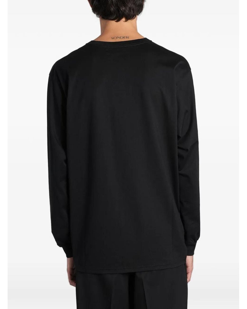 Ssstein Black Crew-Neck Sweater for men