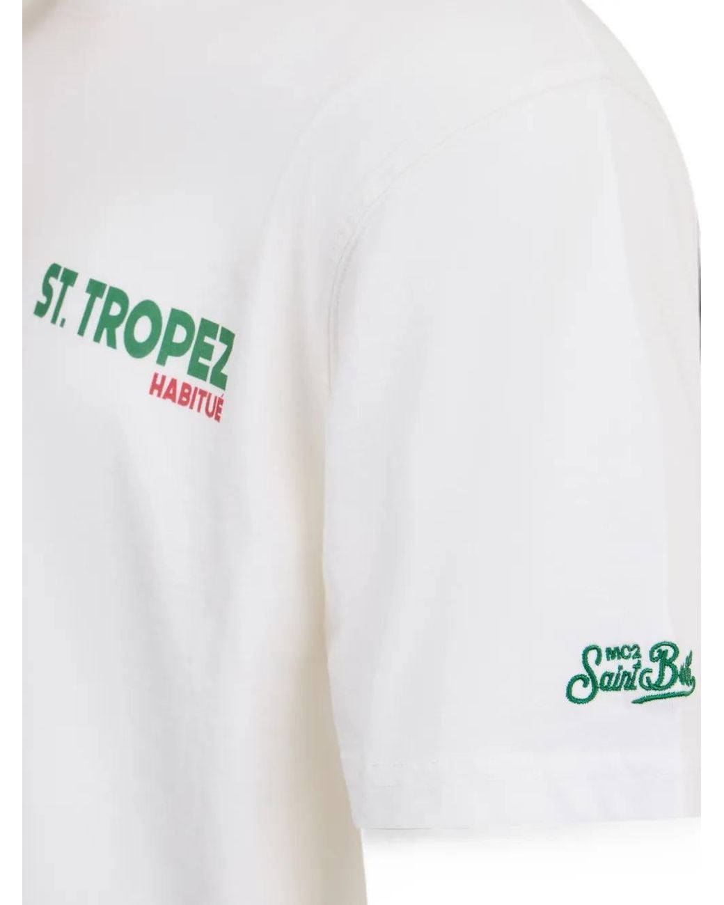 Mc2 Saint Barth White Portland Graphic-Print T-Shirt for men