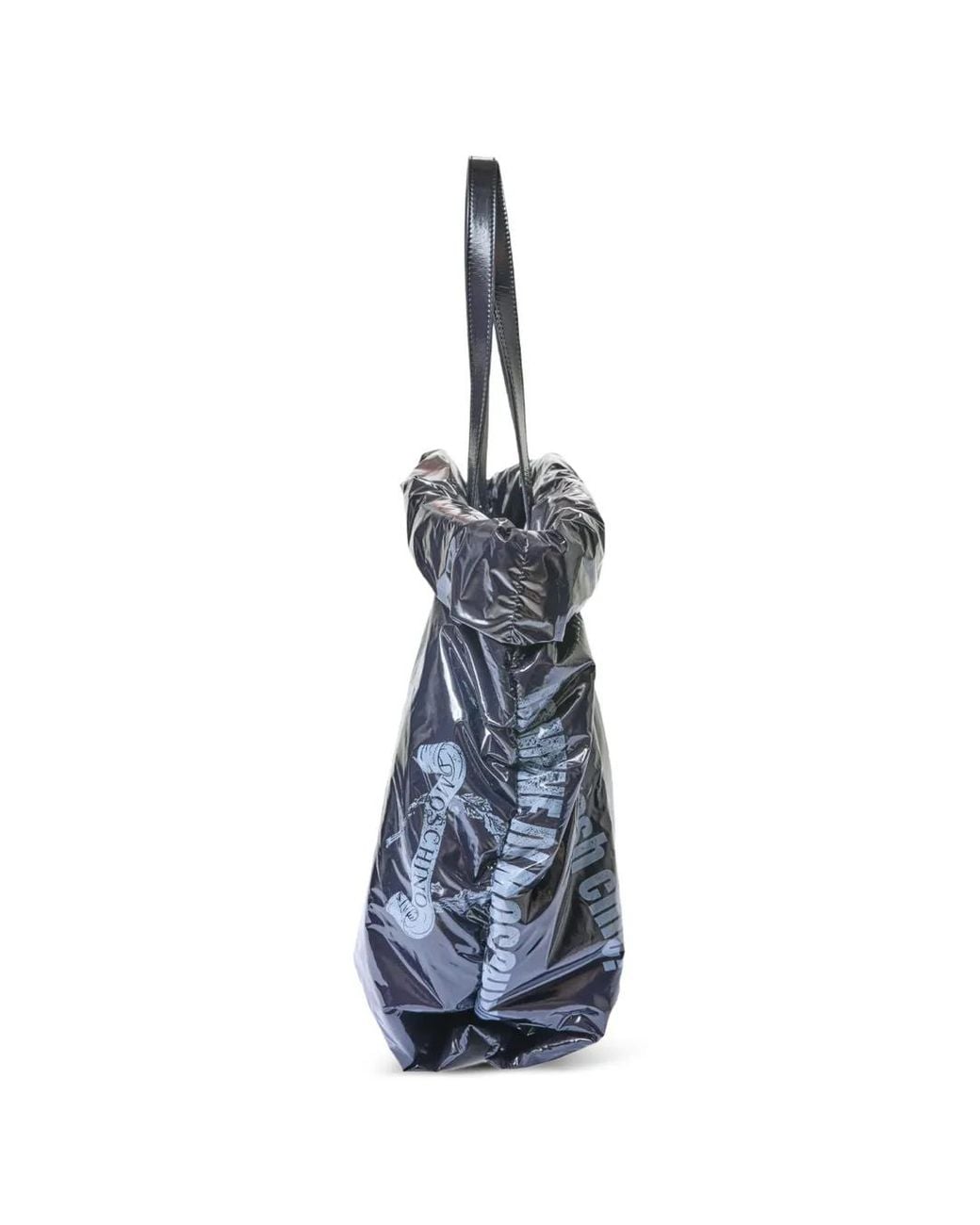 Moschino Blue Trash Chic Logo-Print Tote Bag