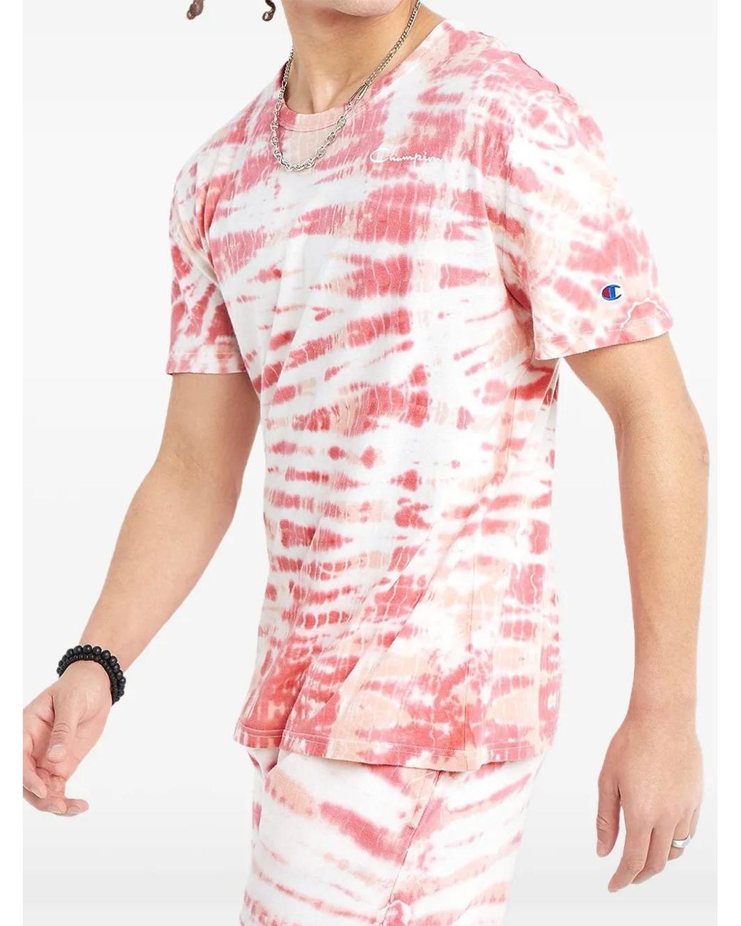 Champion Pink Wave Dye Tickled Rose T-Shirt for men