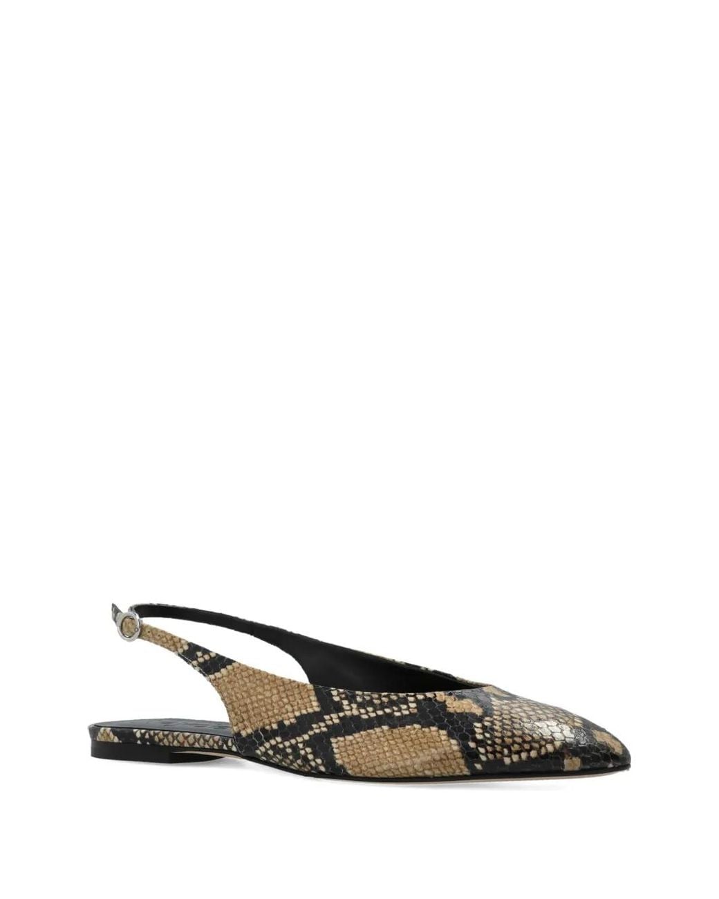 Aeyde White Snake-Pattern Flat Pumps