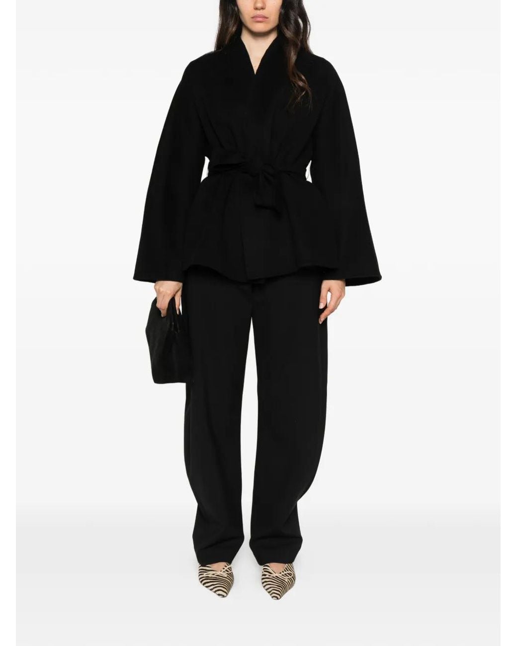 Max Mara Black Forte Belted Coat