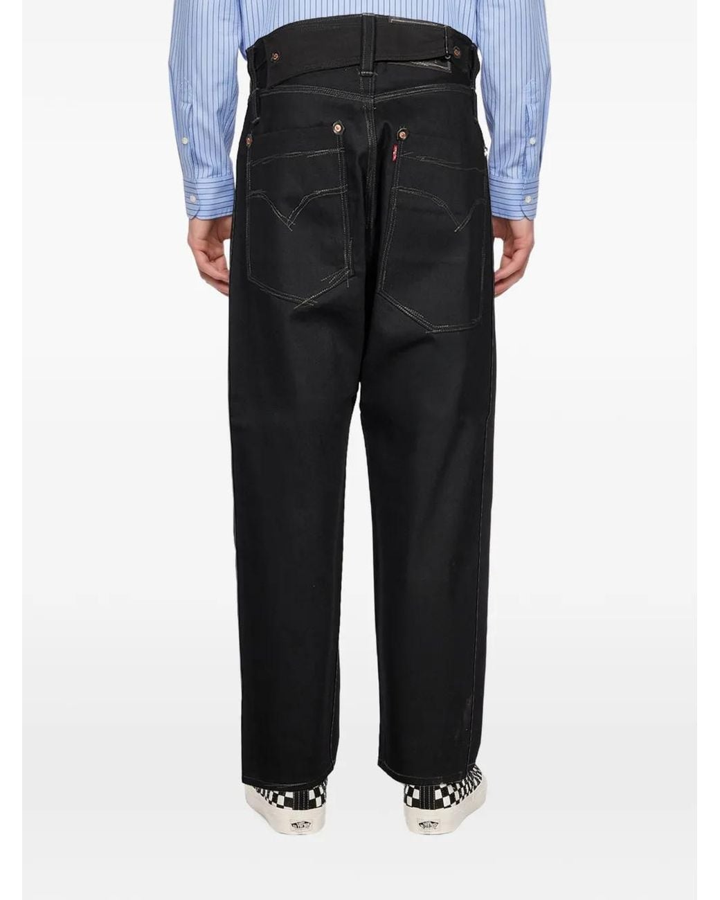 Junya Watanabe Black Contrast-Stitch Jeans for men