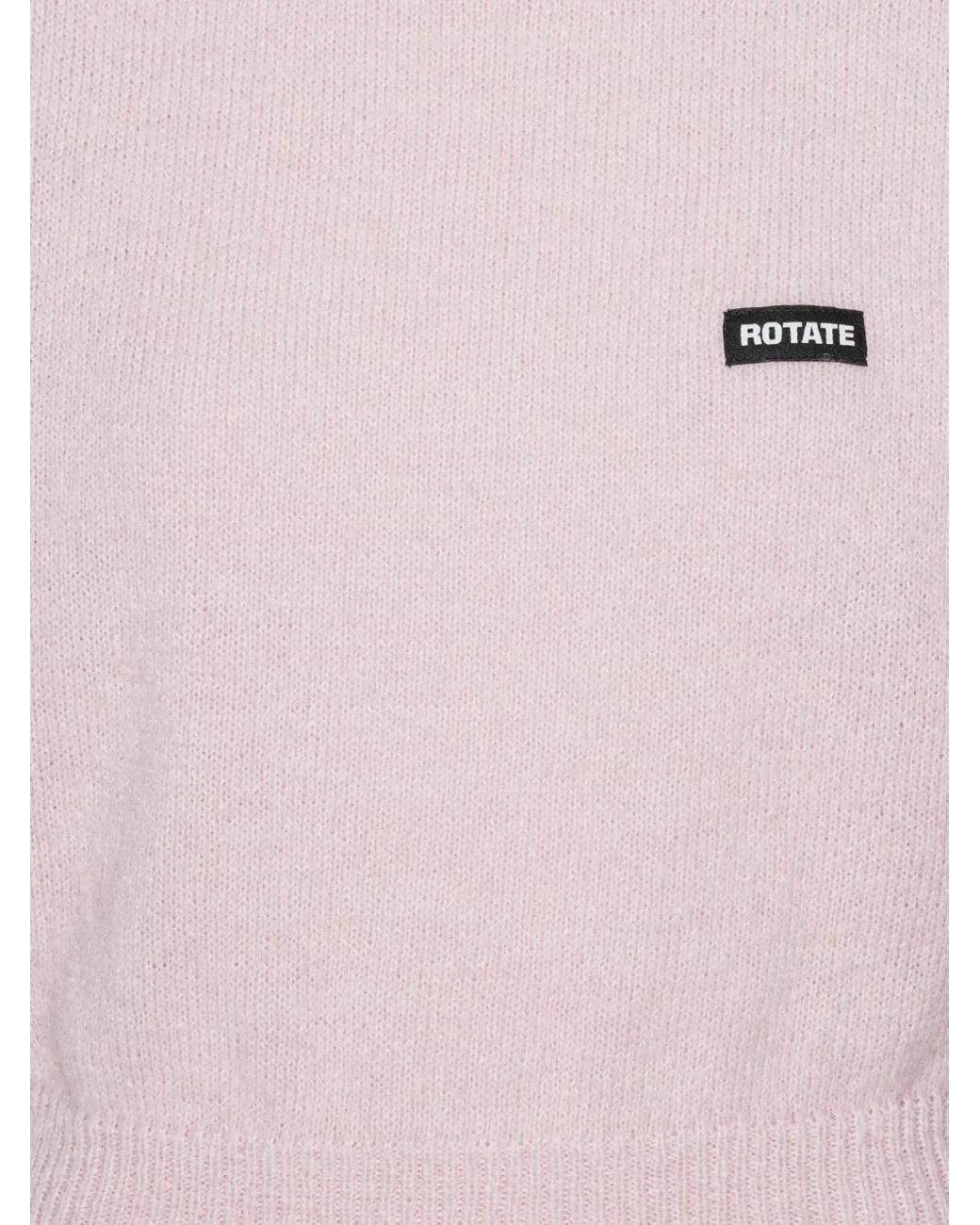 ROTATE BIRGER CHRISTENSEN Pink Padded-Shoulder Knit Vest