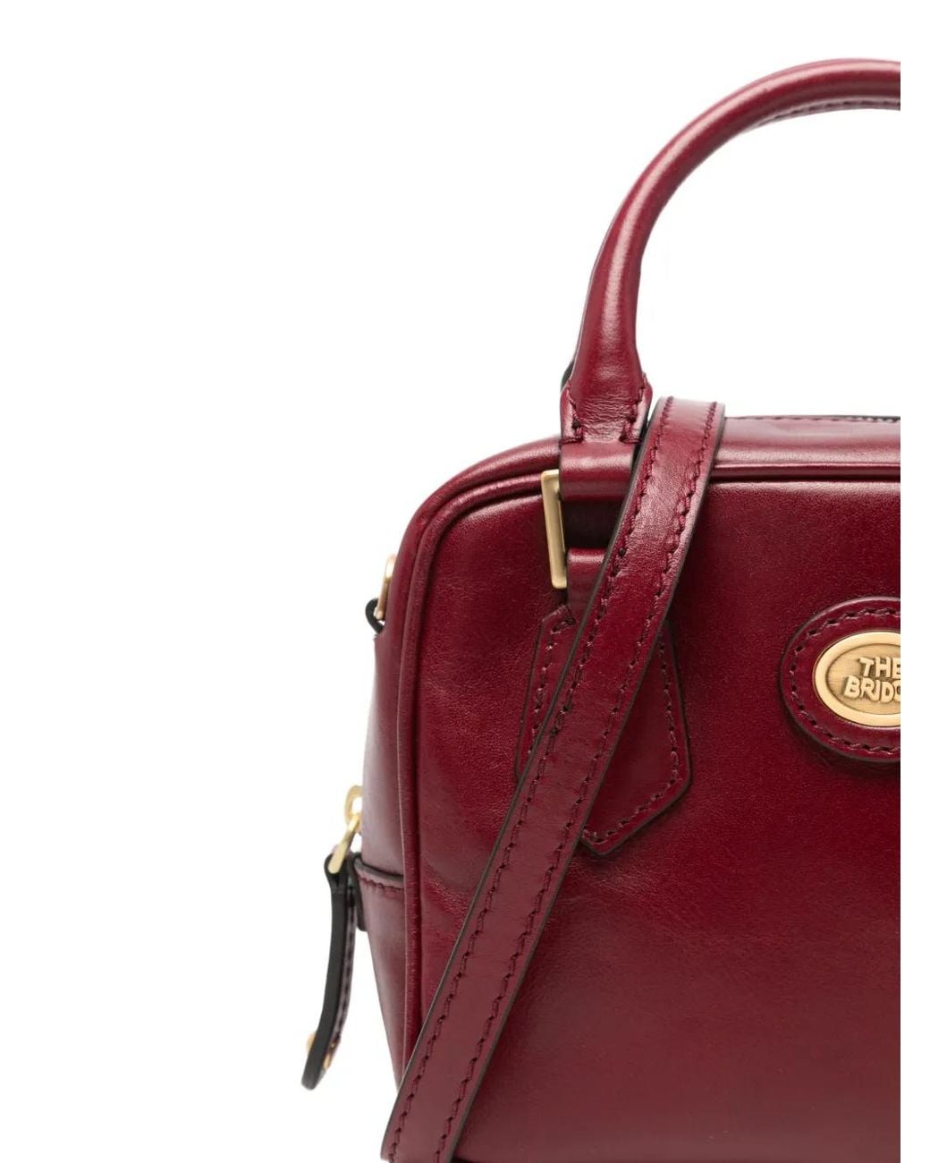 The Bridge Red Boston Leather Tote Bag