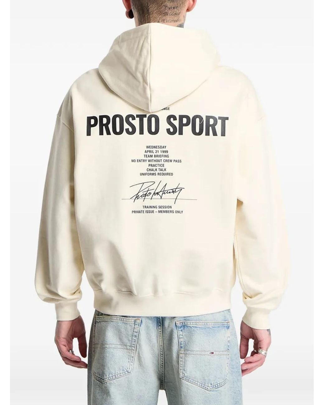 Prosto. White Club Logo-Print Hoodie for men