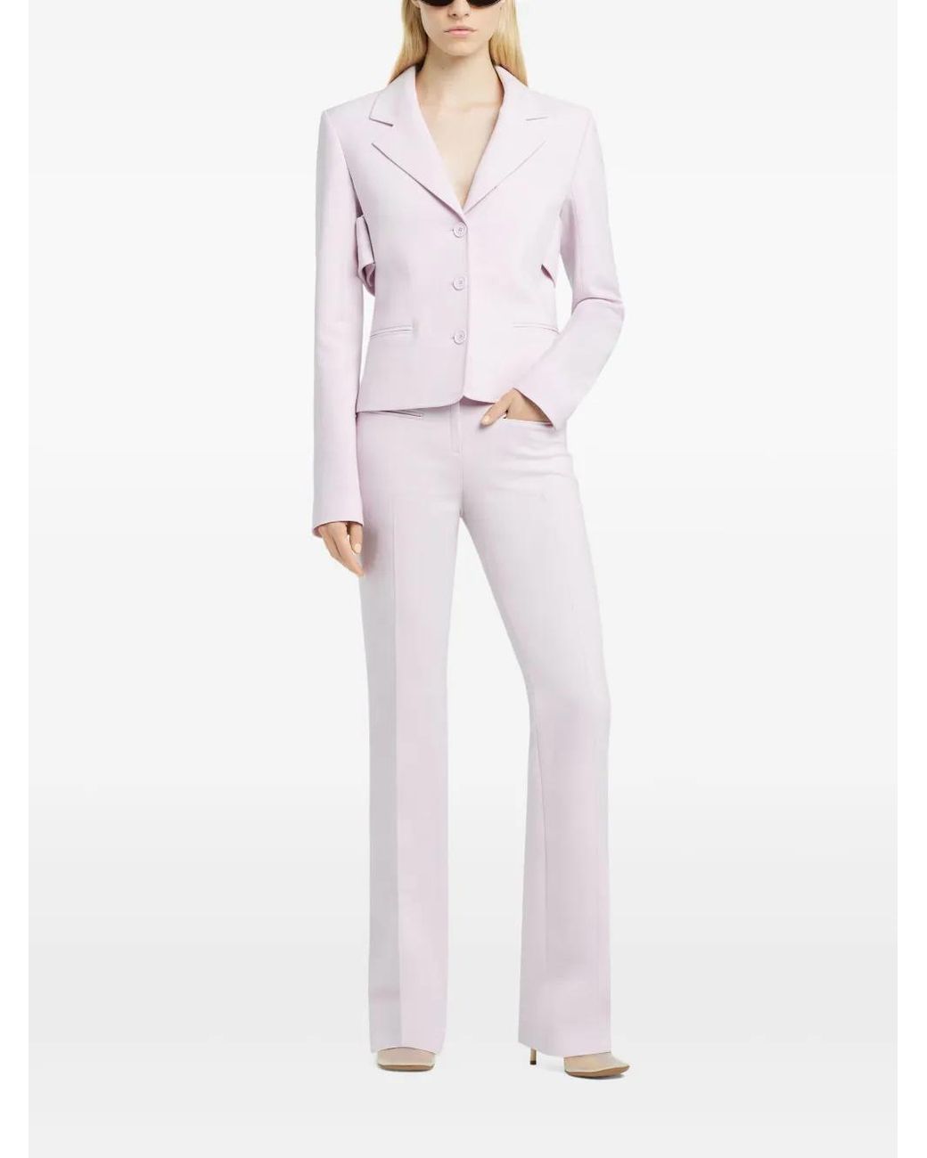 Courreges White Martingale-Strap Blazer