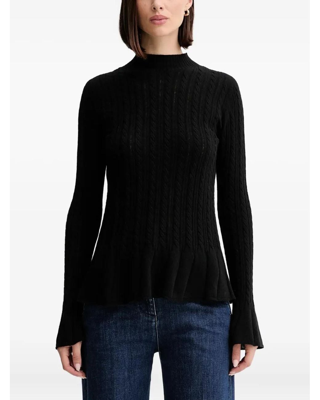 Twinset Black Cable-Knit Jumper