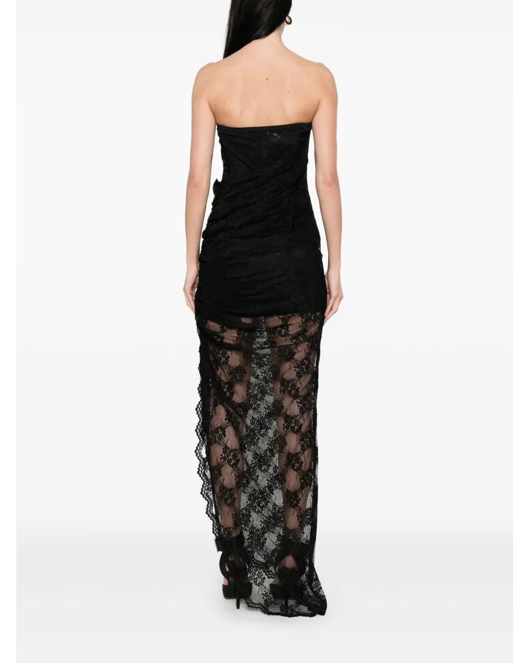 GIUSEPPE DI MORABITO Black Lace Maxi Dress