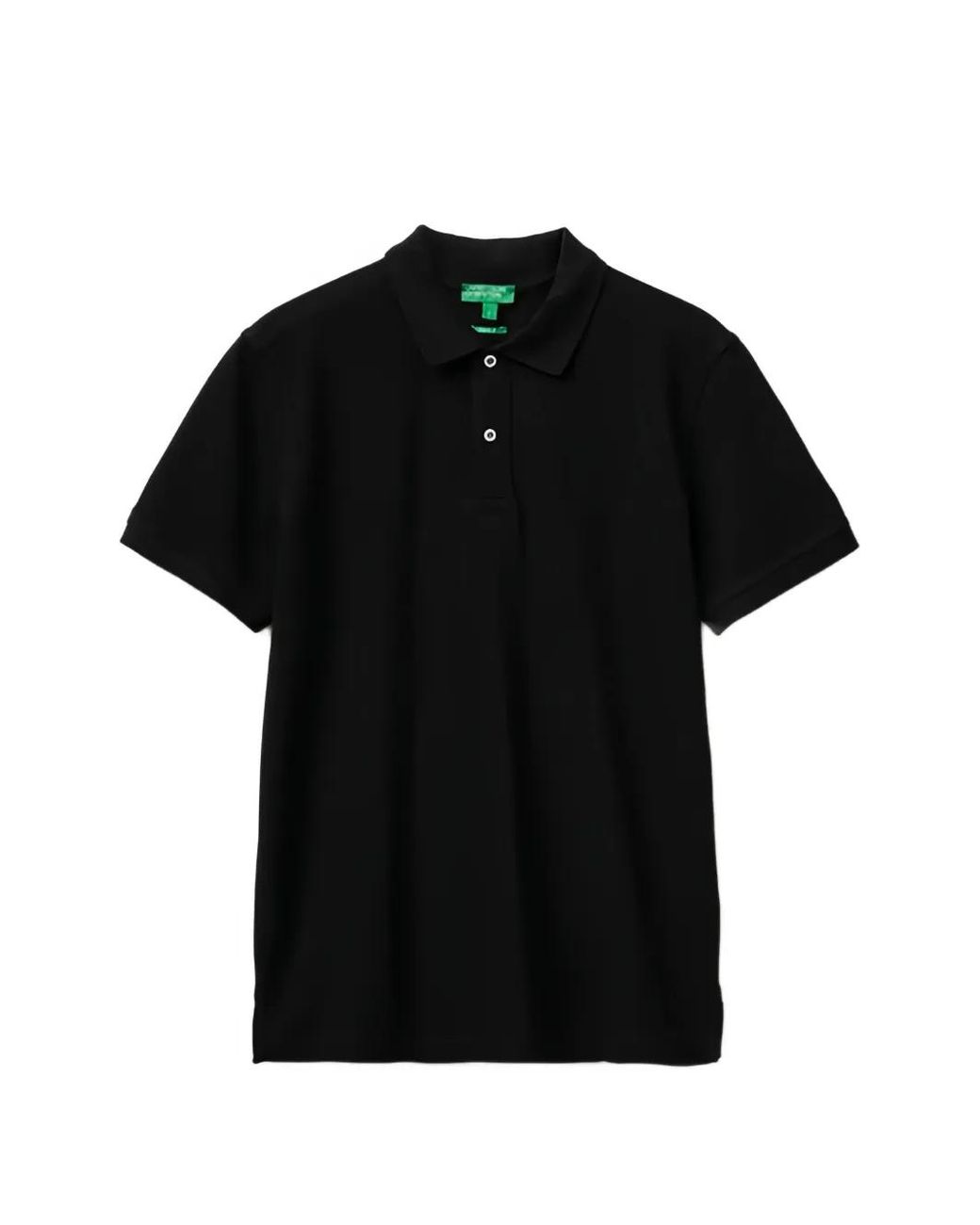 Benetton Black Logo-Embroidered Polo Shirt for men