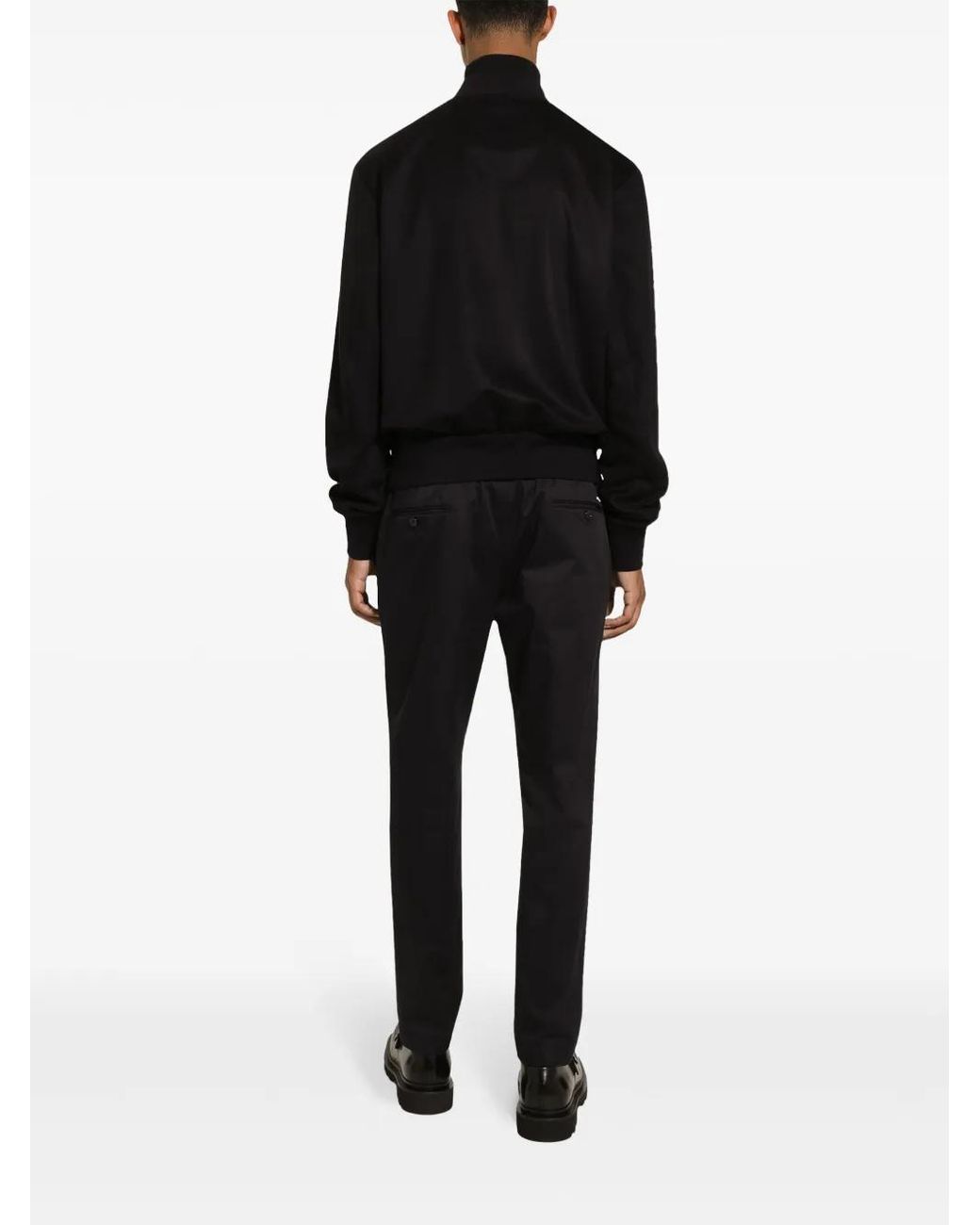 Dolce & Gabbana Black Zip-Up Cashmere Bomber Jacket for men