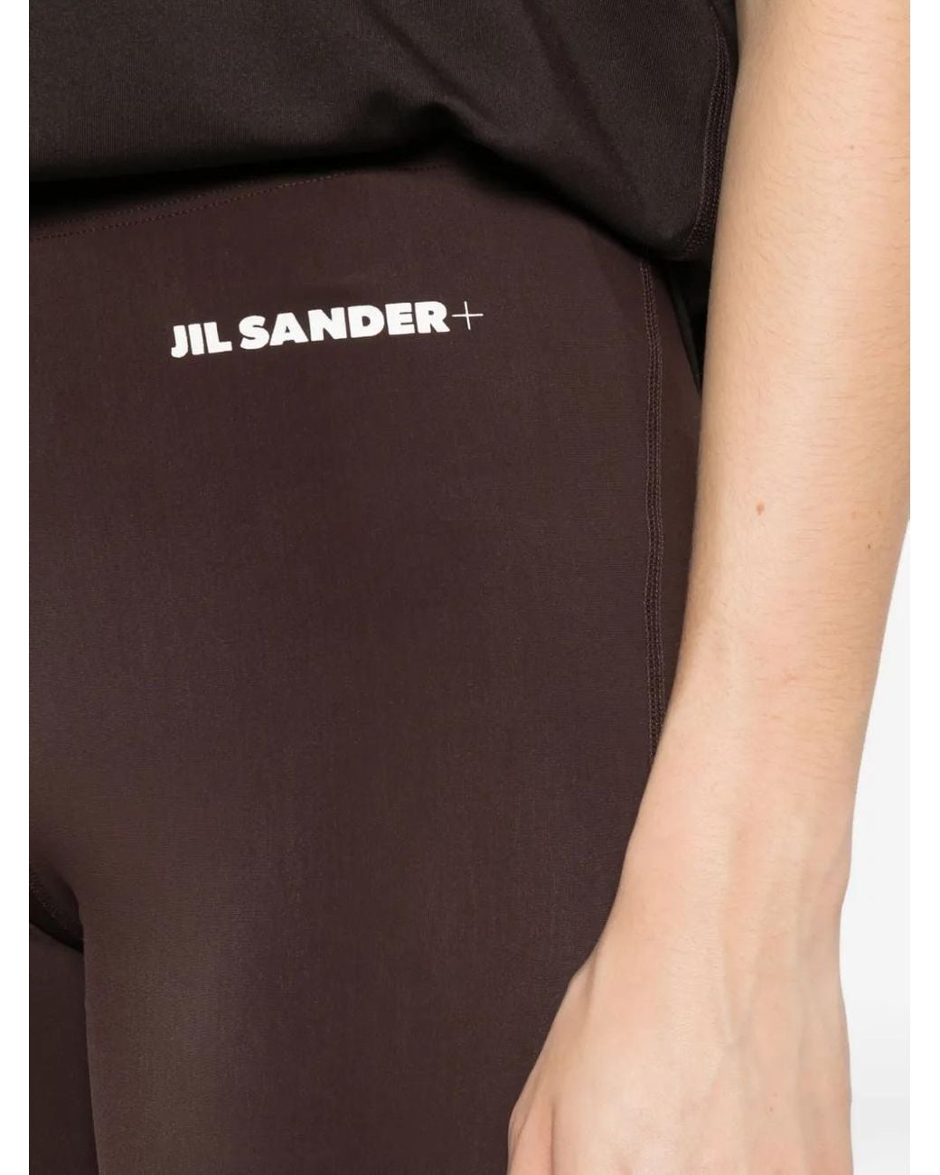 Jil Sander Brown Logo-Embellished Leggings