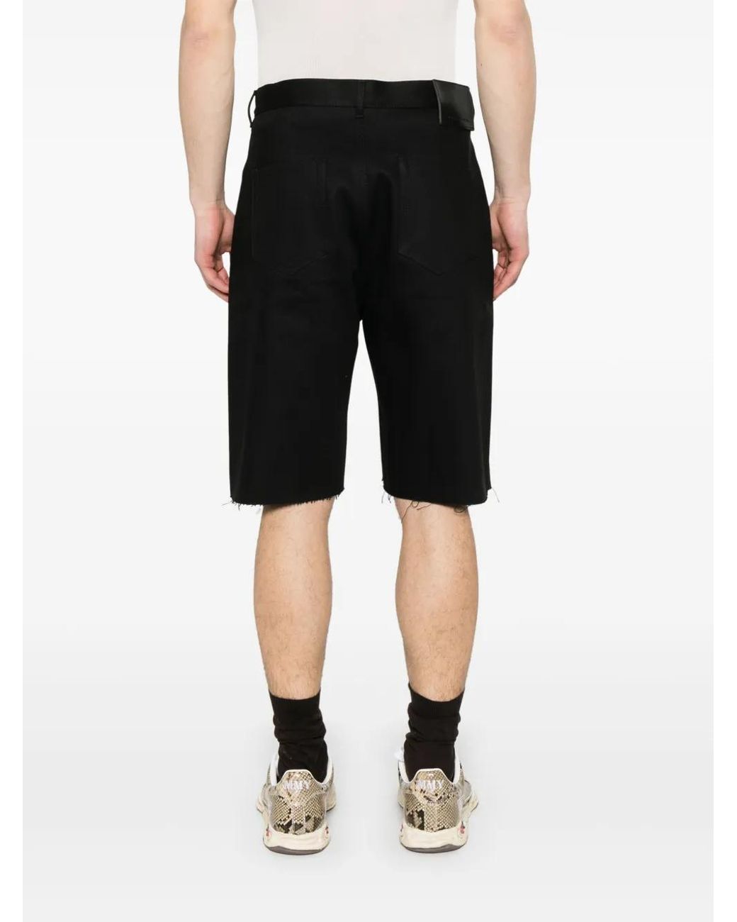 Rick Owens Black Geth Cutoffs Shorts for men