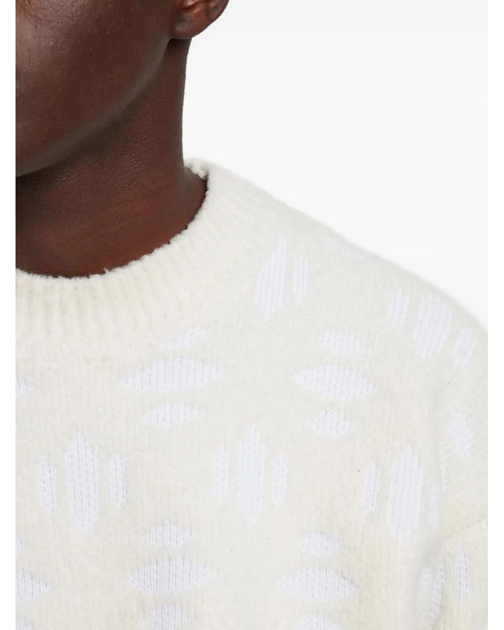 Aztech Mountain White Snowflake Crew-Neck Sweater for men