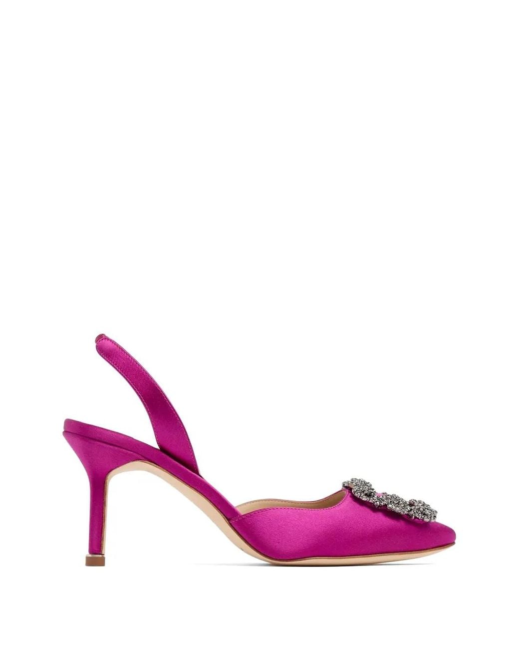 Manolo Blahnik Pink Hangisli Slingback Pumps