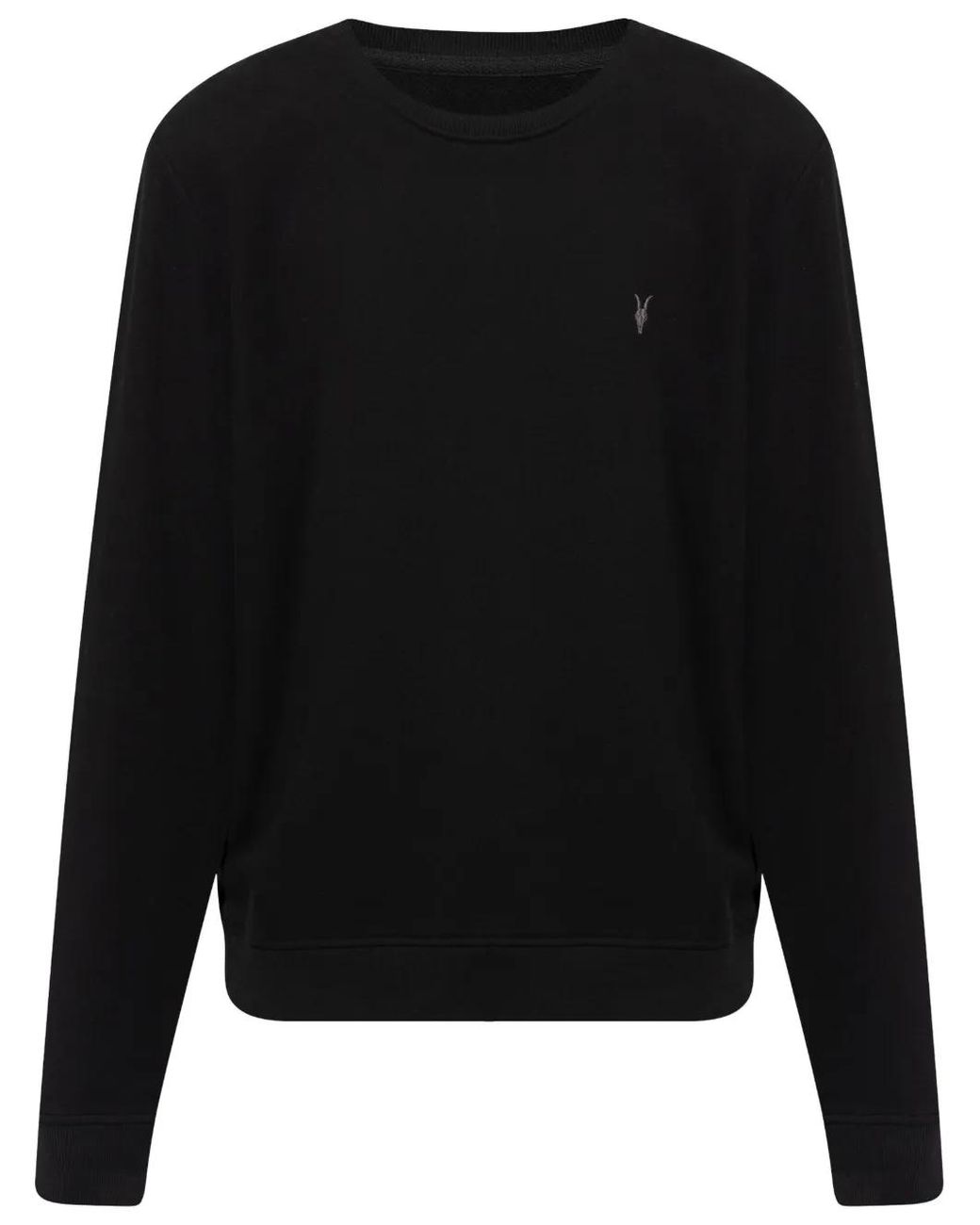 AllSaints Black Organic Cotton Long Sleeve Tee for men
