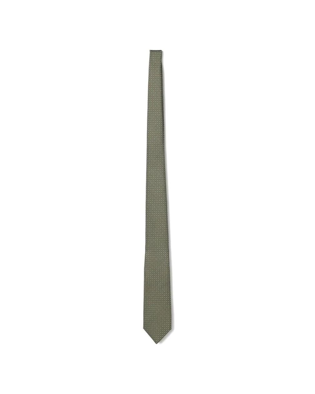 Luigi Borrelli Napoli White Sartorial Geometric-Print Silk Tie for men
