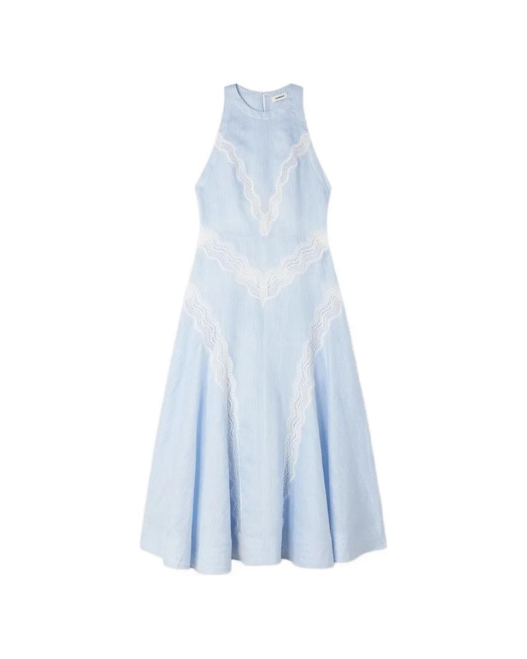 Sandro White Maxi Dress With Lace Details