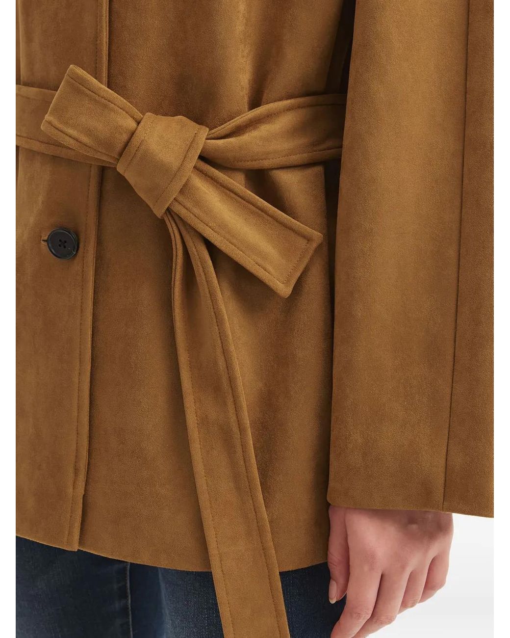 Chaqueta Con Cinturón B+ AB de color Brown