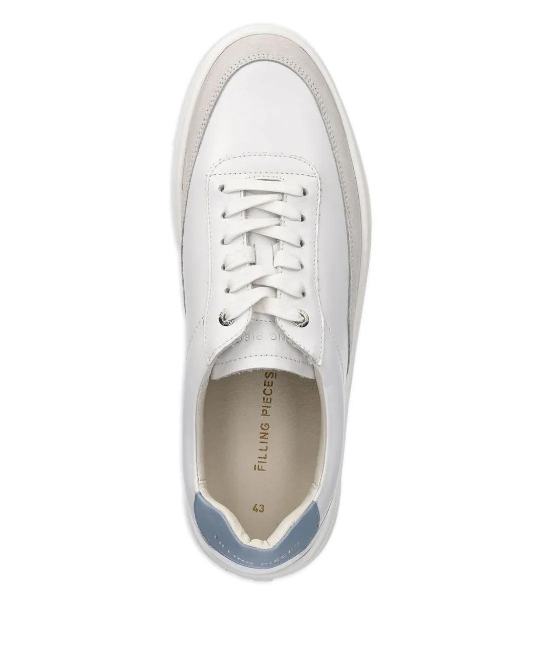 Filling Pieces White Suede-Panel Sneakers for men