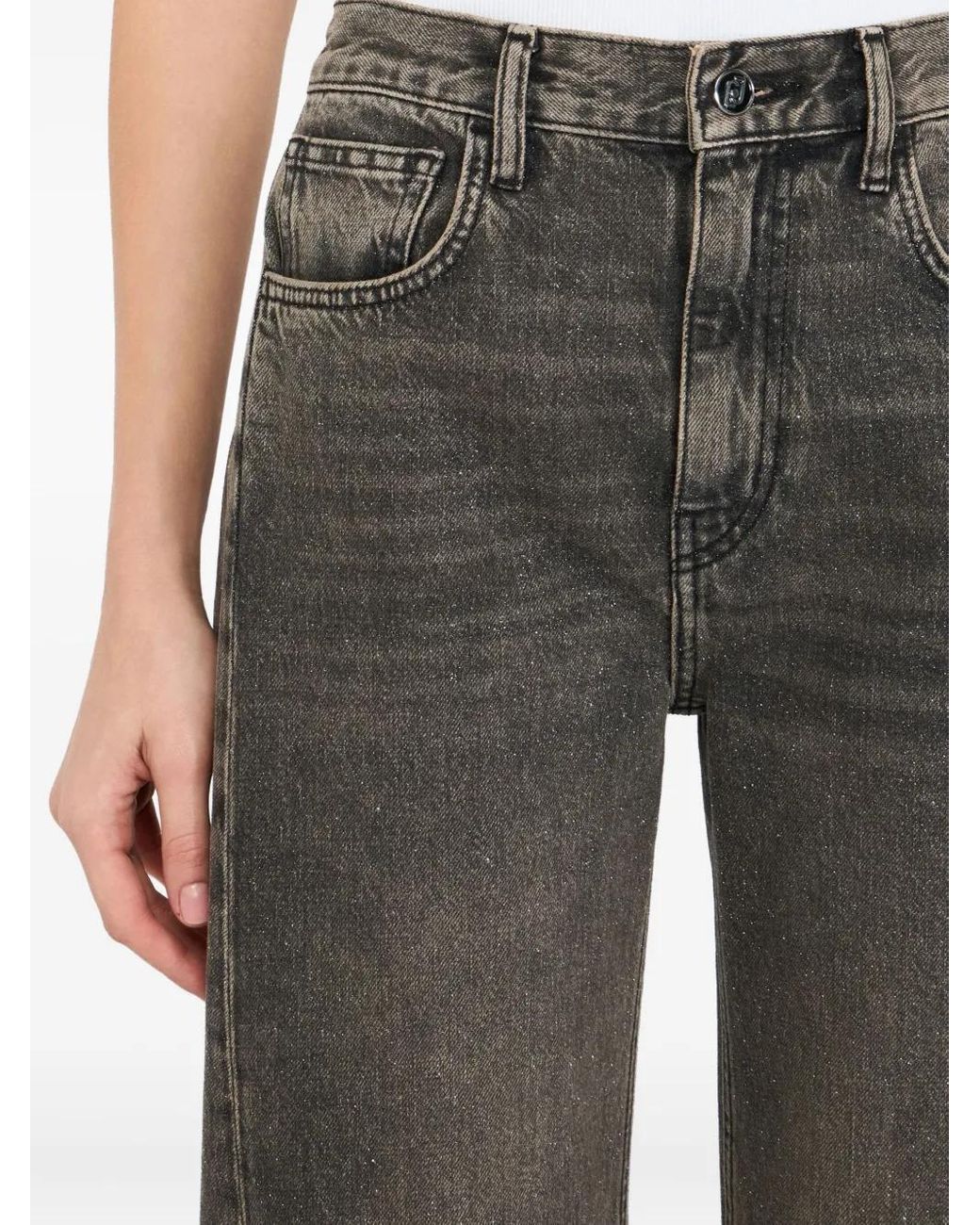 Liu Jo Gray Stonewash Logo-Patch Jeans