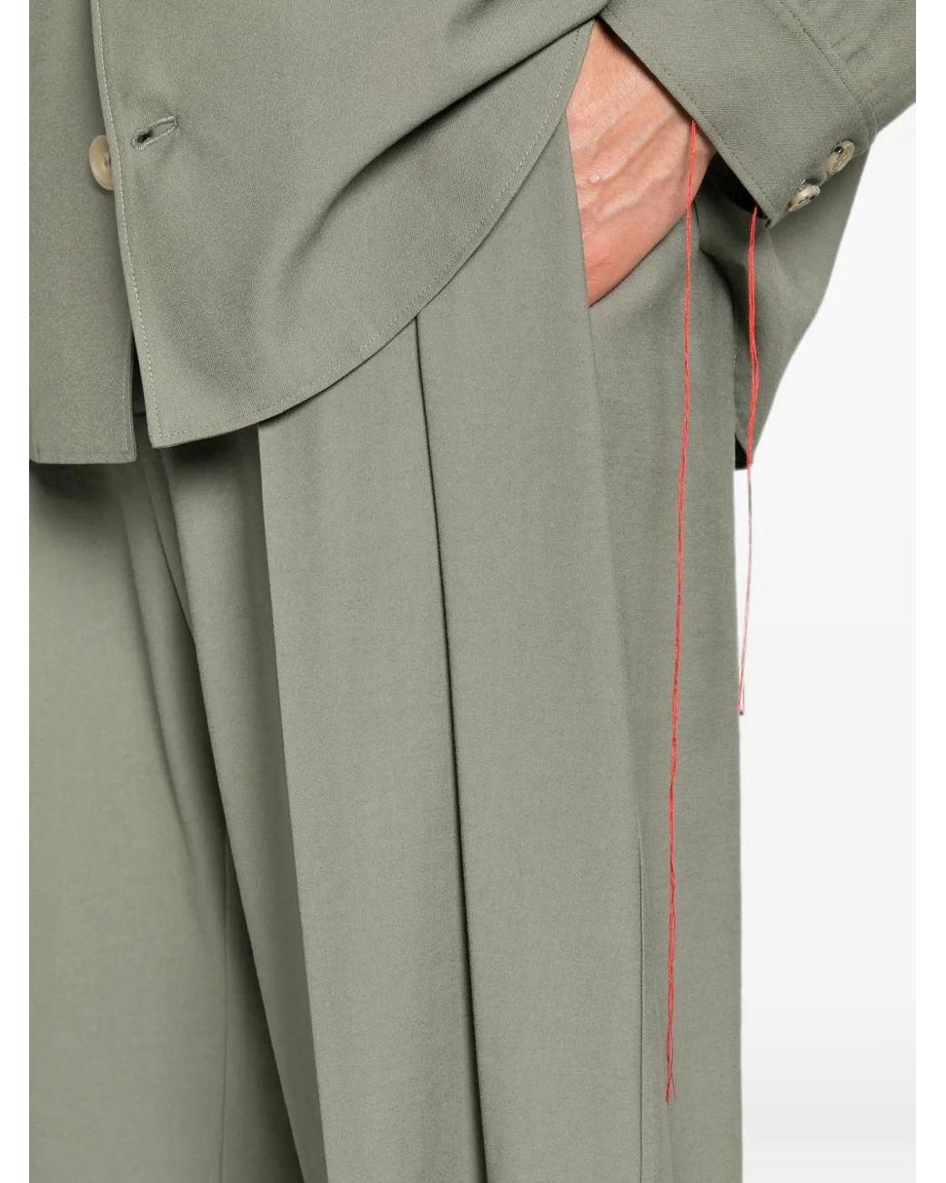 Patrizia Pepe Gray Pleated Oversized Trousers for men