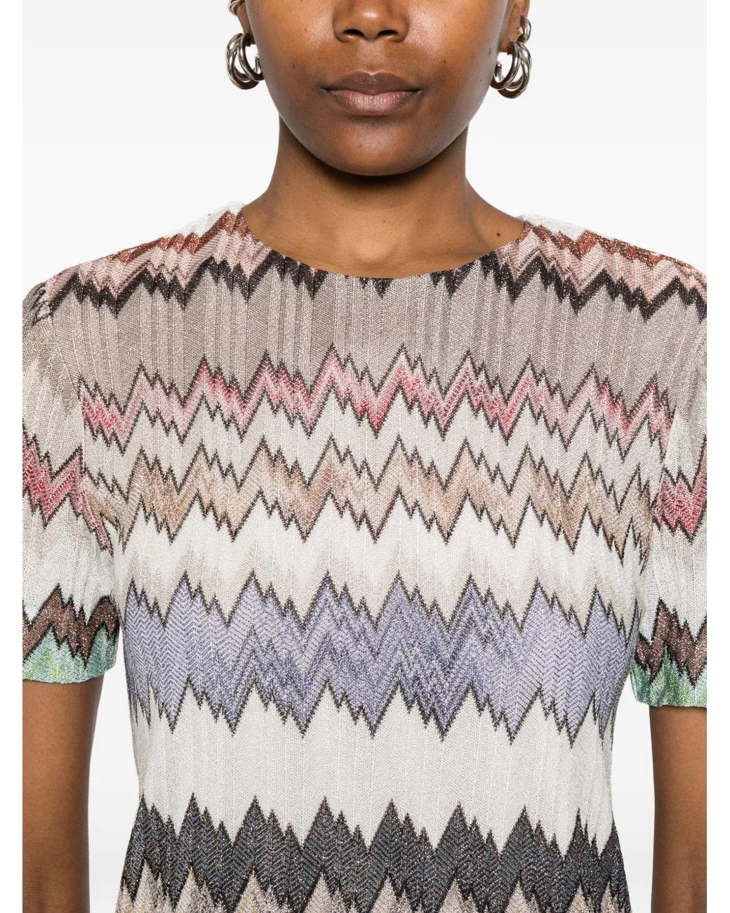 Missoni White Zig Zag Short Dress