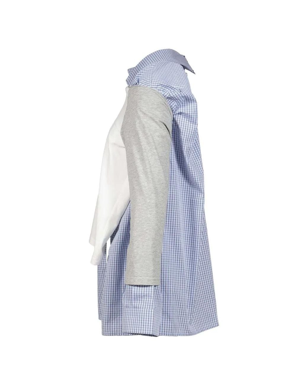 Natasha Zinko Blue Layered Check-Print Shirt