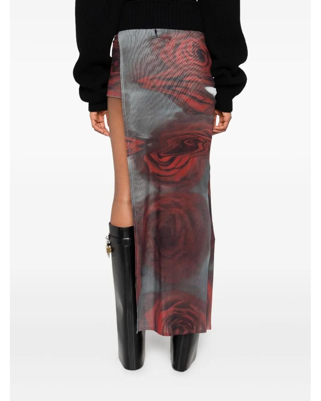 Jean Paul Gaultier Purple Blurry Roses Mini Skort