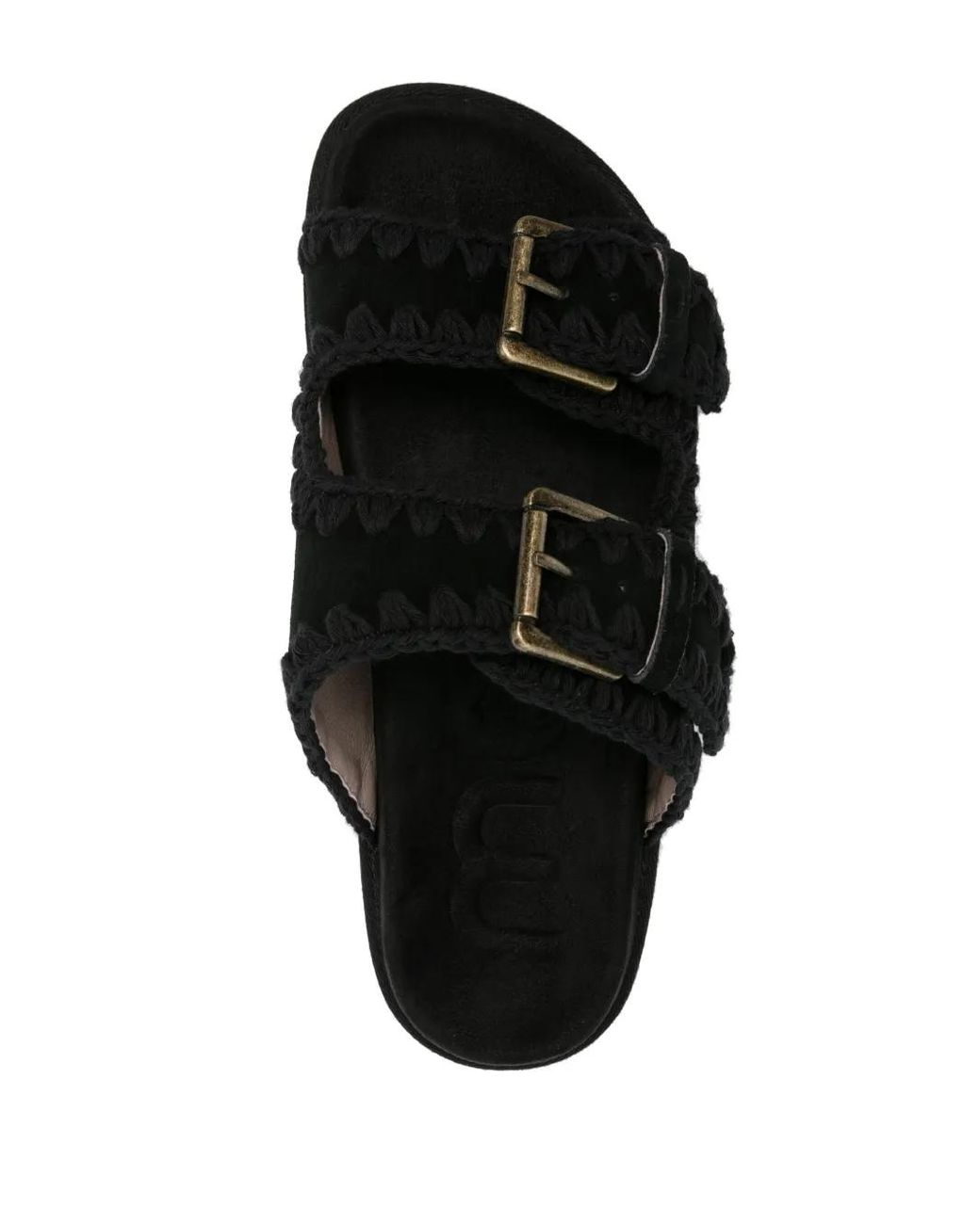 Mou Black Bio Suede Sandals