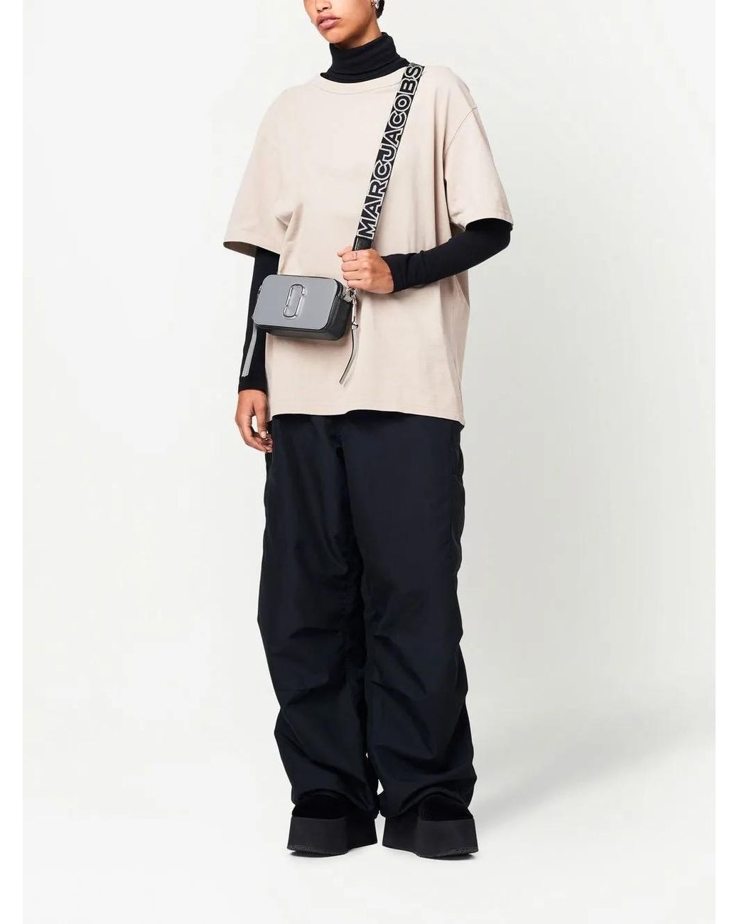 Marc Jacobs White The Thin Outline Logo Webbing Strap