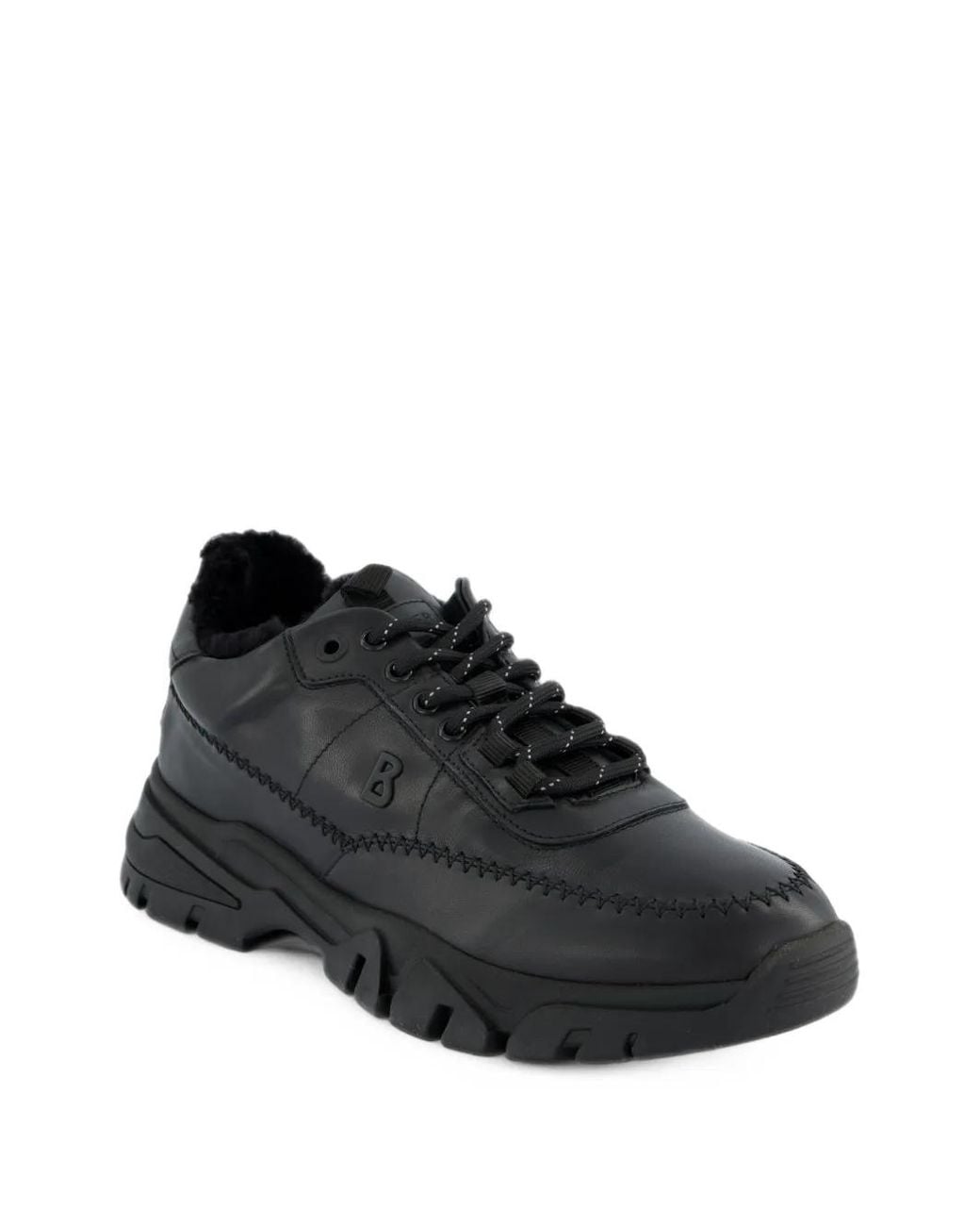 Bogner Black Shearling-Lined Whipstitch Sneakers for men