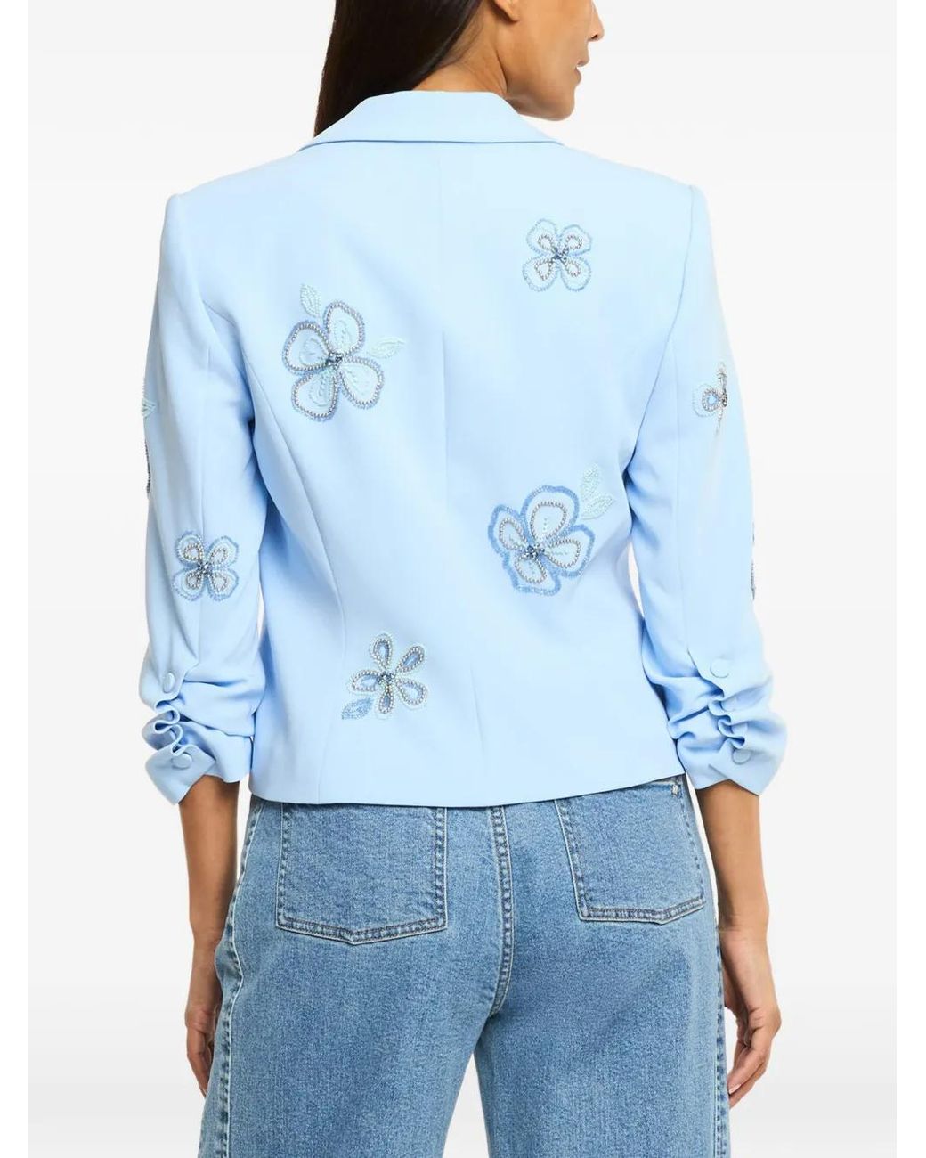 Cinq À Sept Blue Le Petit Khloe Beaded-Flowers Jacket