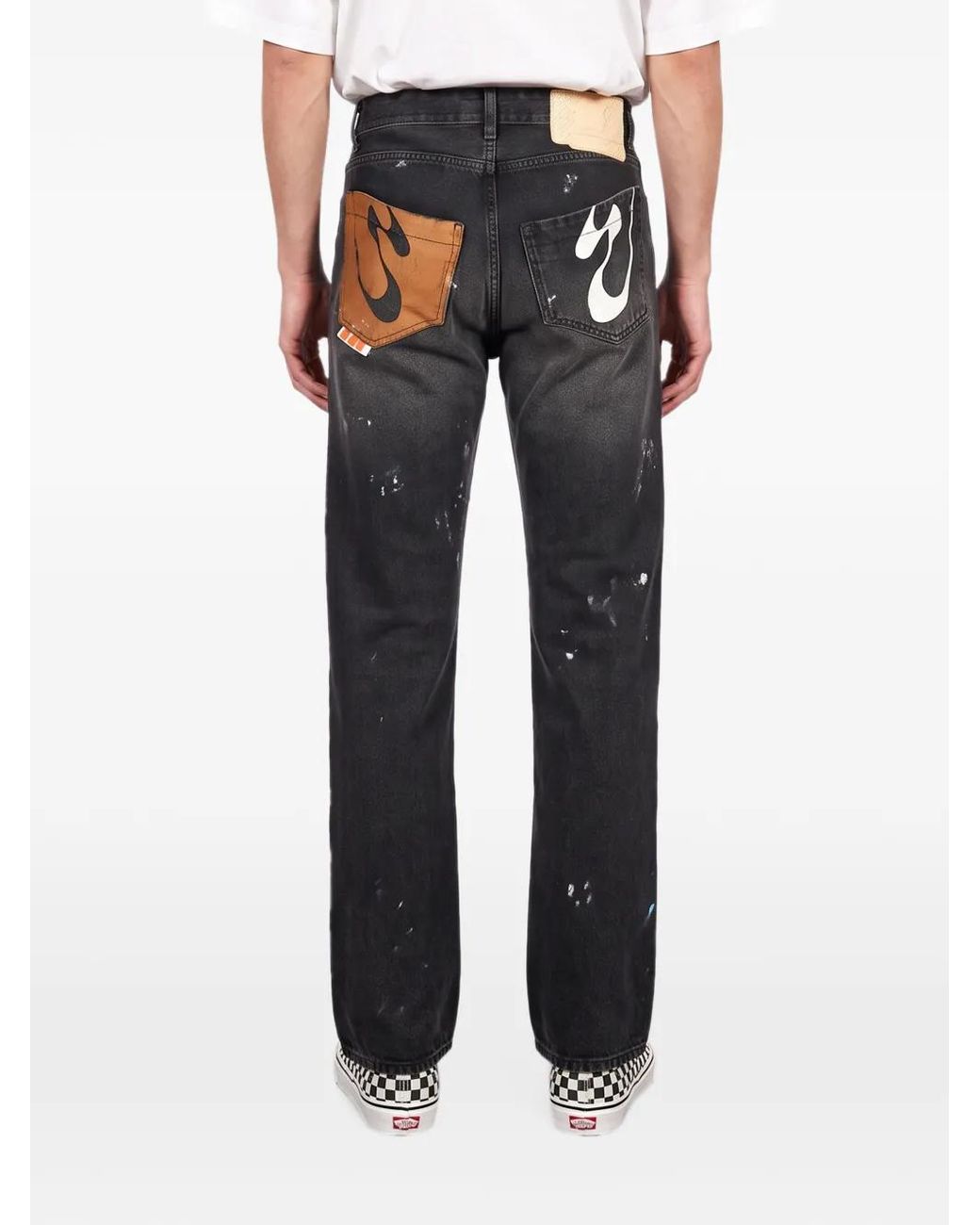 PDF Gray Nico Distressed Paint-Splatter Jeans for men
