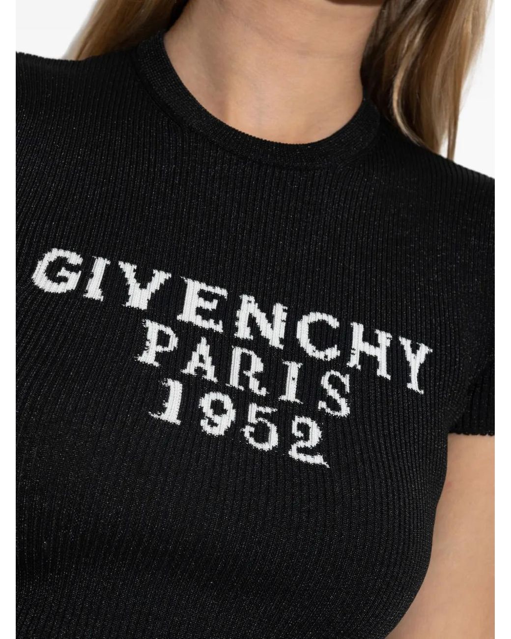Givenchy Geribbeld T-Shirt in het Black