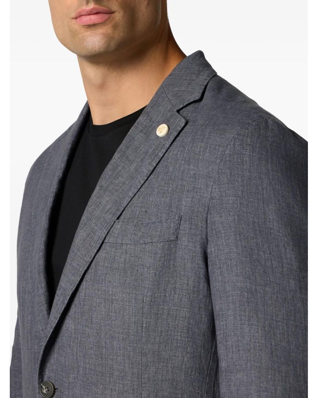 Brooks Brothers Gray Linen Single-Breasted Blazer for men