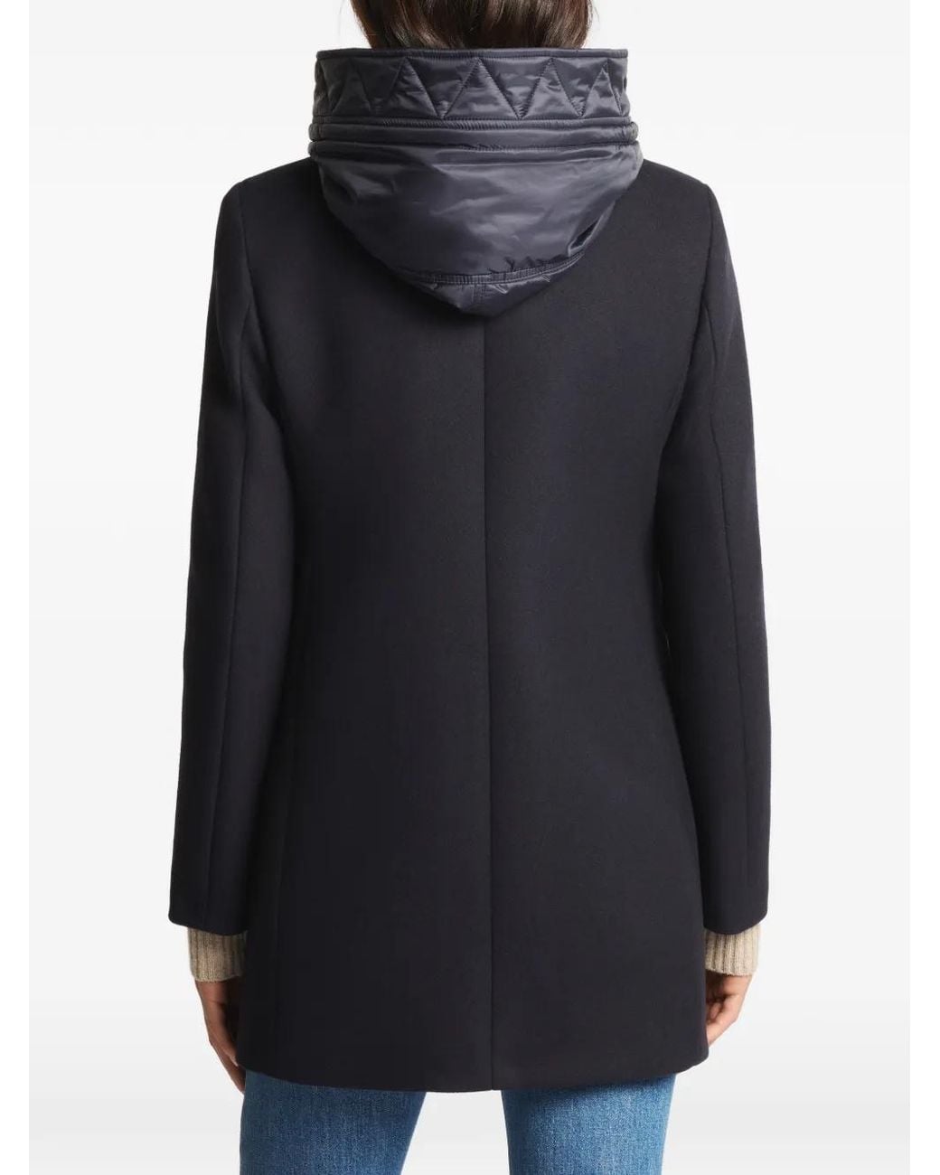 Fay Blue Toggle-Fastening Hooded Coat