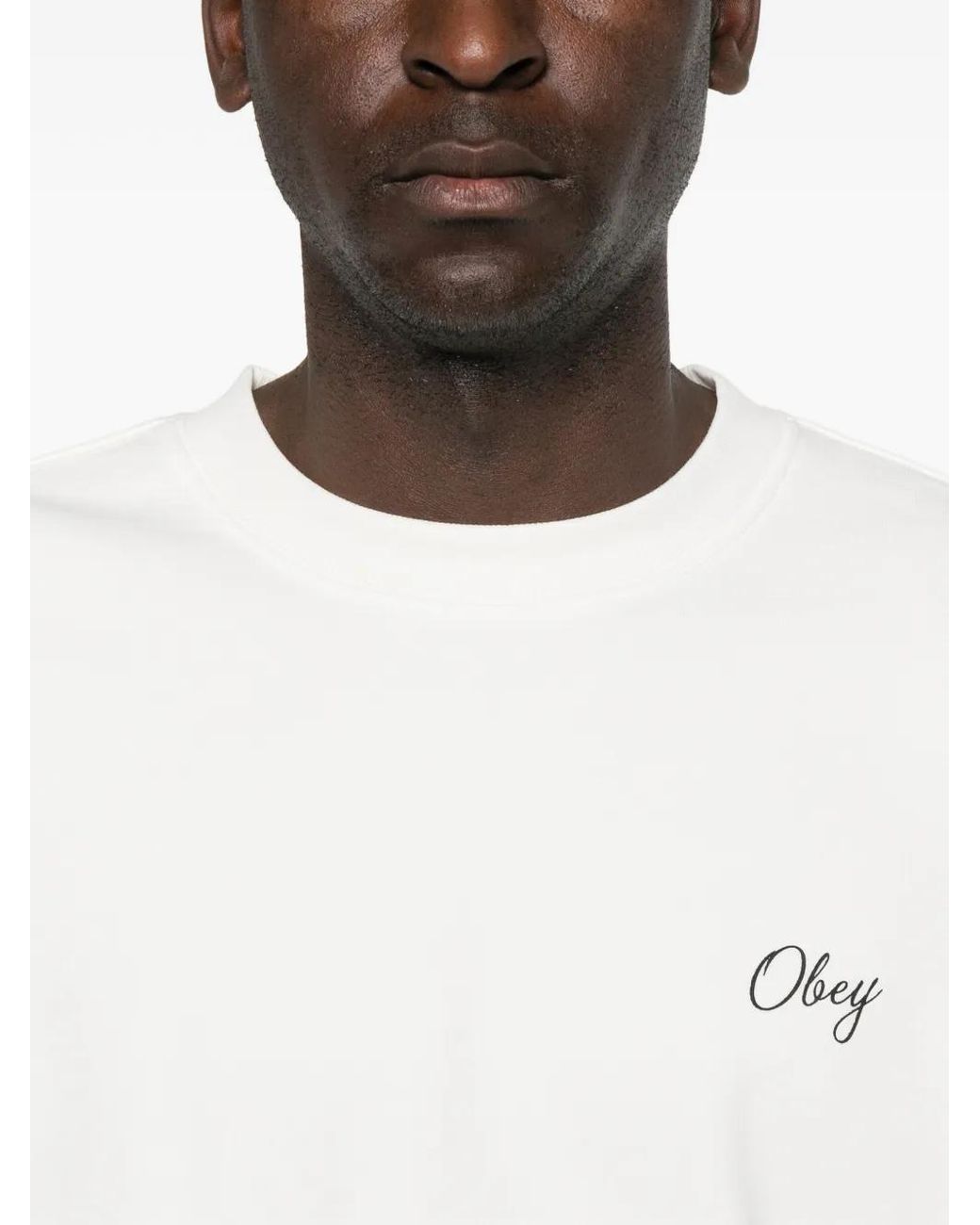 Obey White Paper Rose Graphic-Print Sweatshirt for men