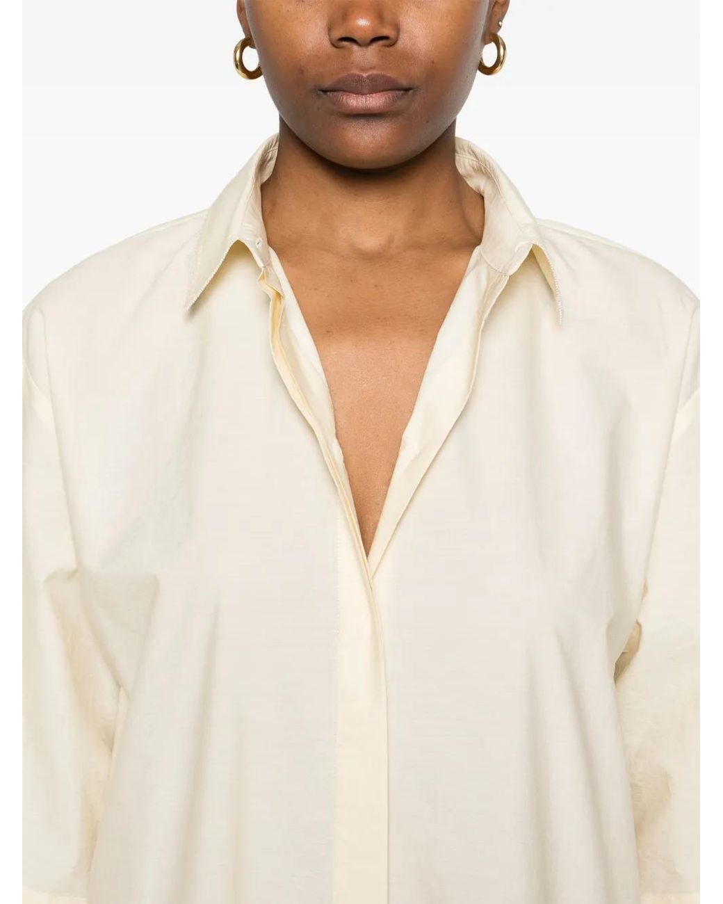Fabiana Filippi Natural Poplin Midi Dress