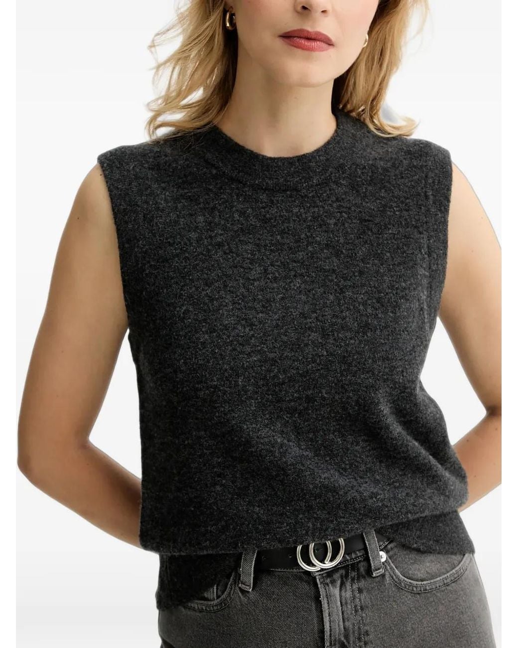 Marc O' Polo Black Sleeveless Crew-Neck Top